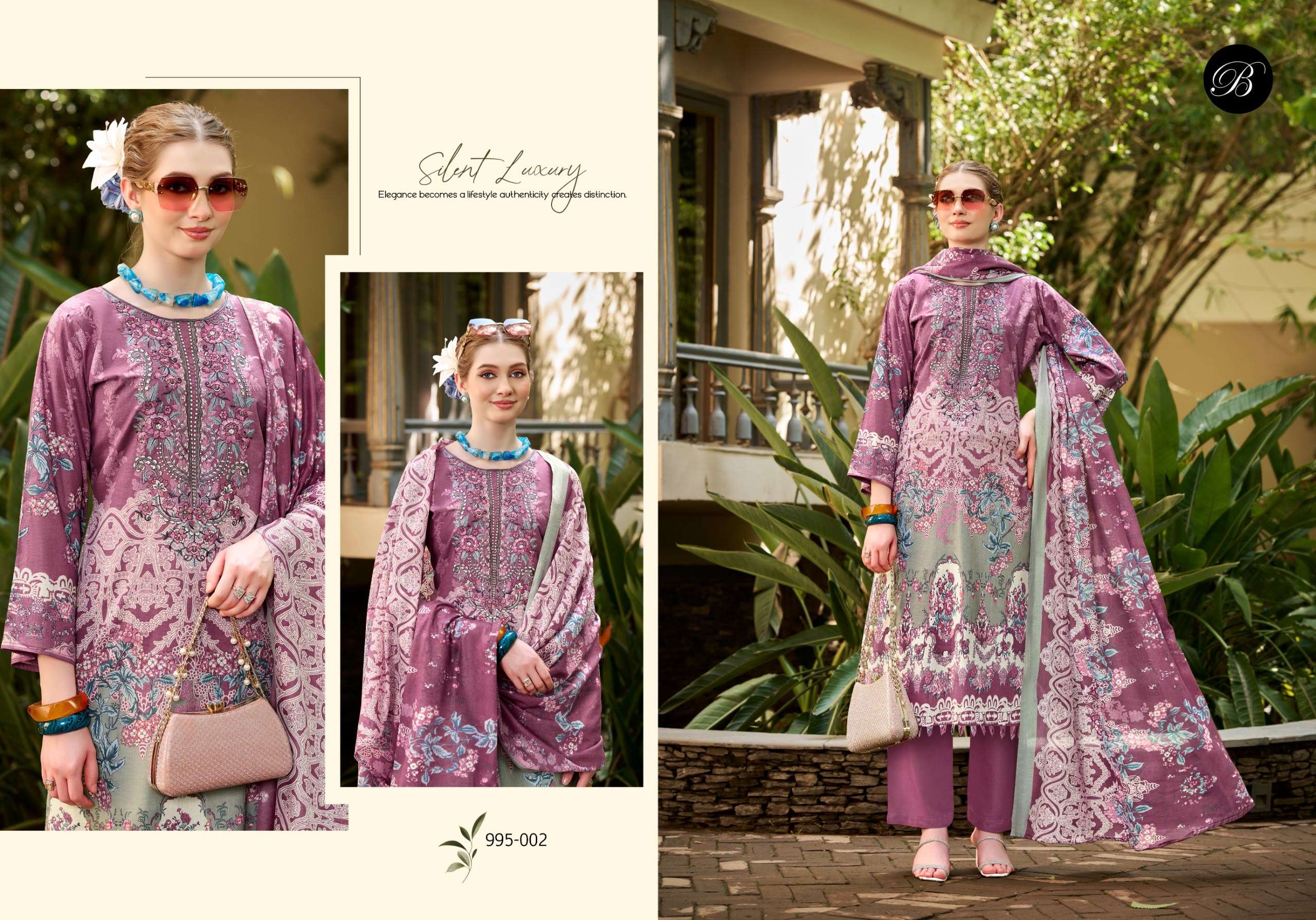 BELLIZA DESIGNER STUDIO NAIRA VOL 153 COTTON DIGITAL PRINTS WITH EMBROIDERIES WORK SUIT