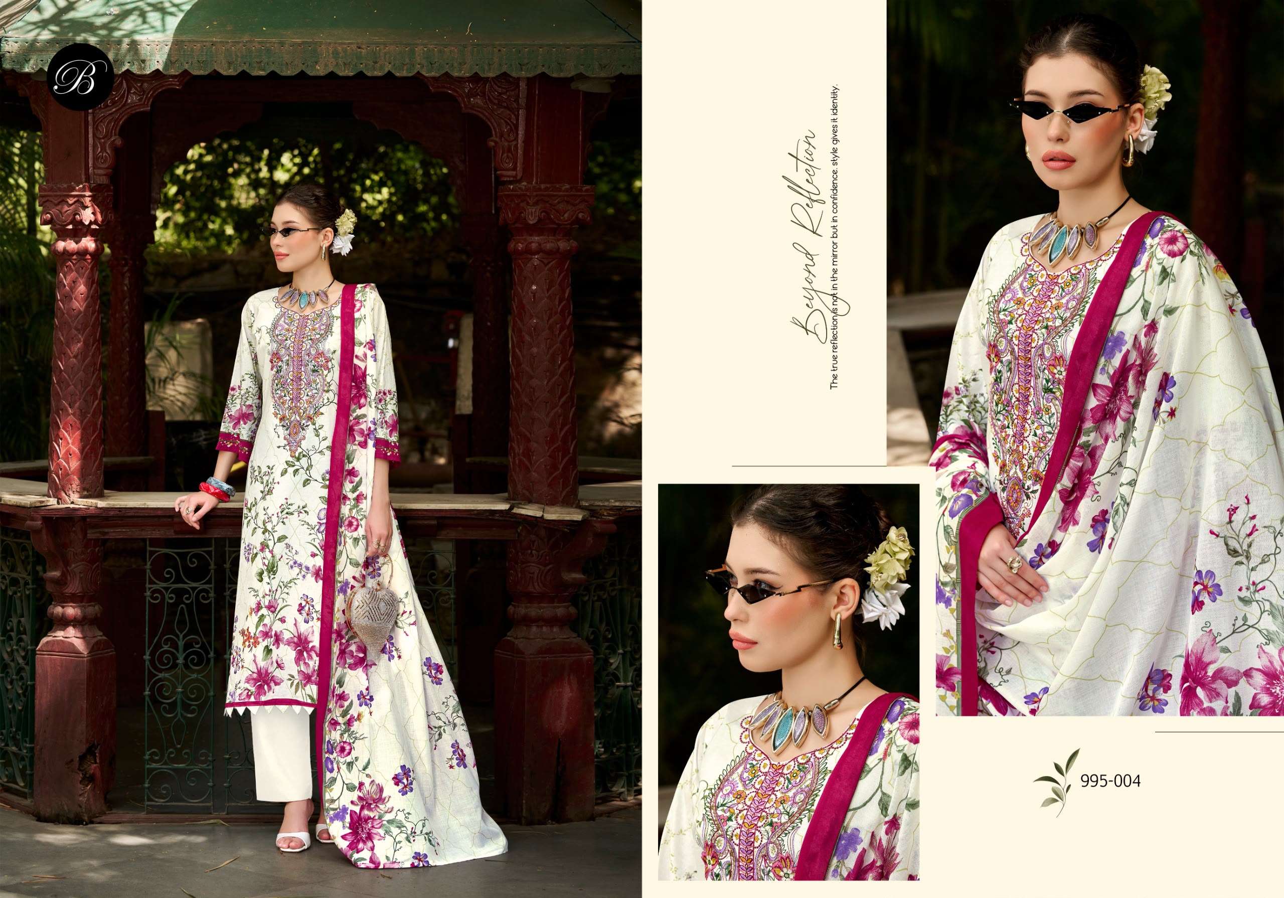 BELLIZA DESIGNER STUDIO NAIRA VOL 153 COTTON DIGITAL PRINTS WITH EMBROIDERIES WORK SUIT