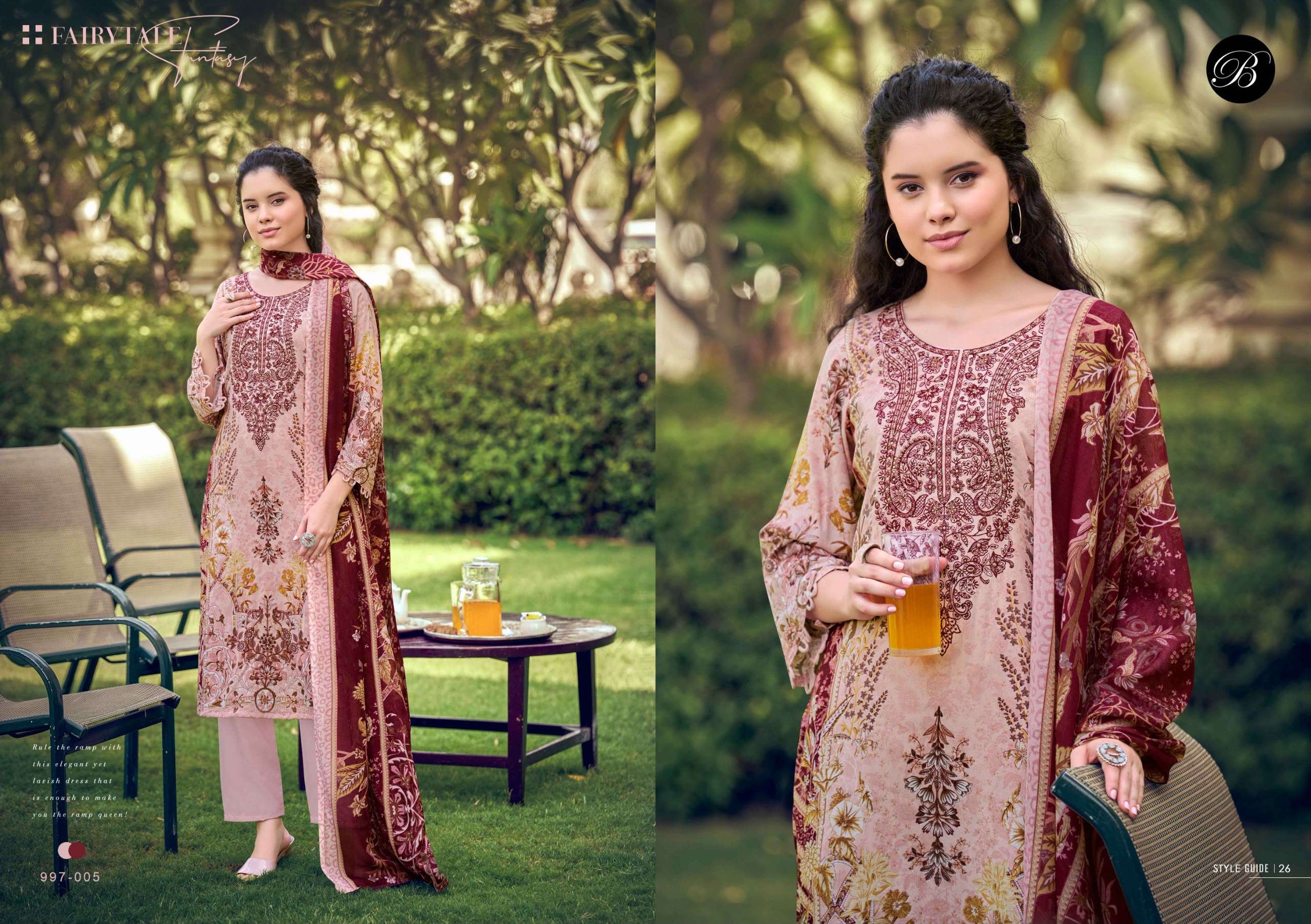 BELLIZA DESIGNER STUDIO NAIRA VOL 154 COTTON DIGITAL PRINTS WITH FANCY EMBROIDERIES WORK SUIT