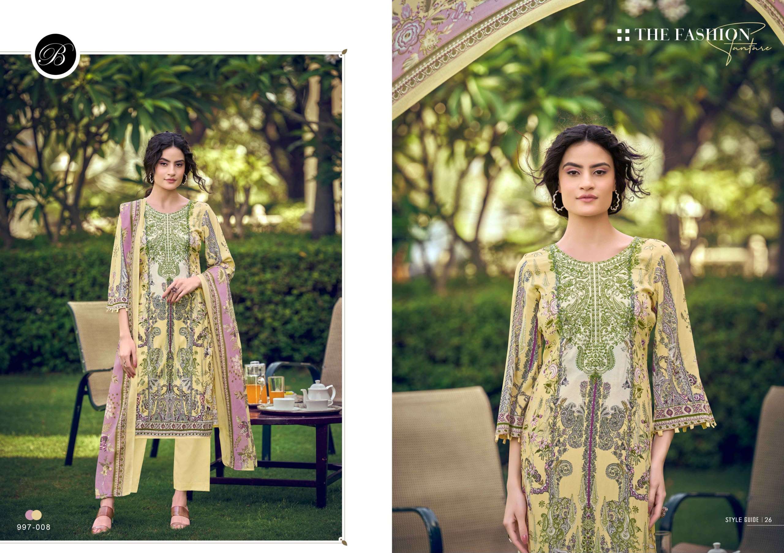 BELLIZA DESIGNER STUDIO NAIRA VOL 154 COTTON DIGITAL PRINTS WITH FANCY EMBROIDERIES WORK SUIT