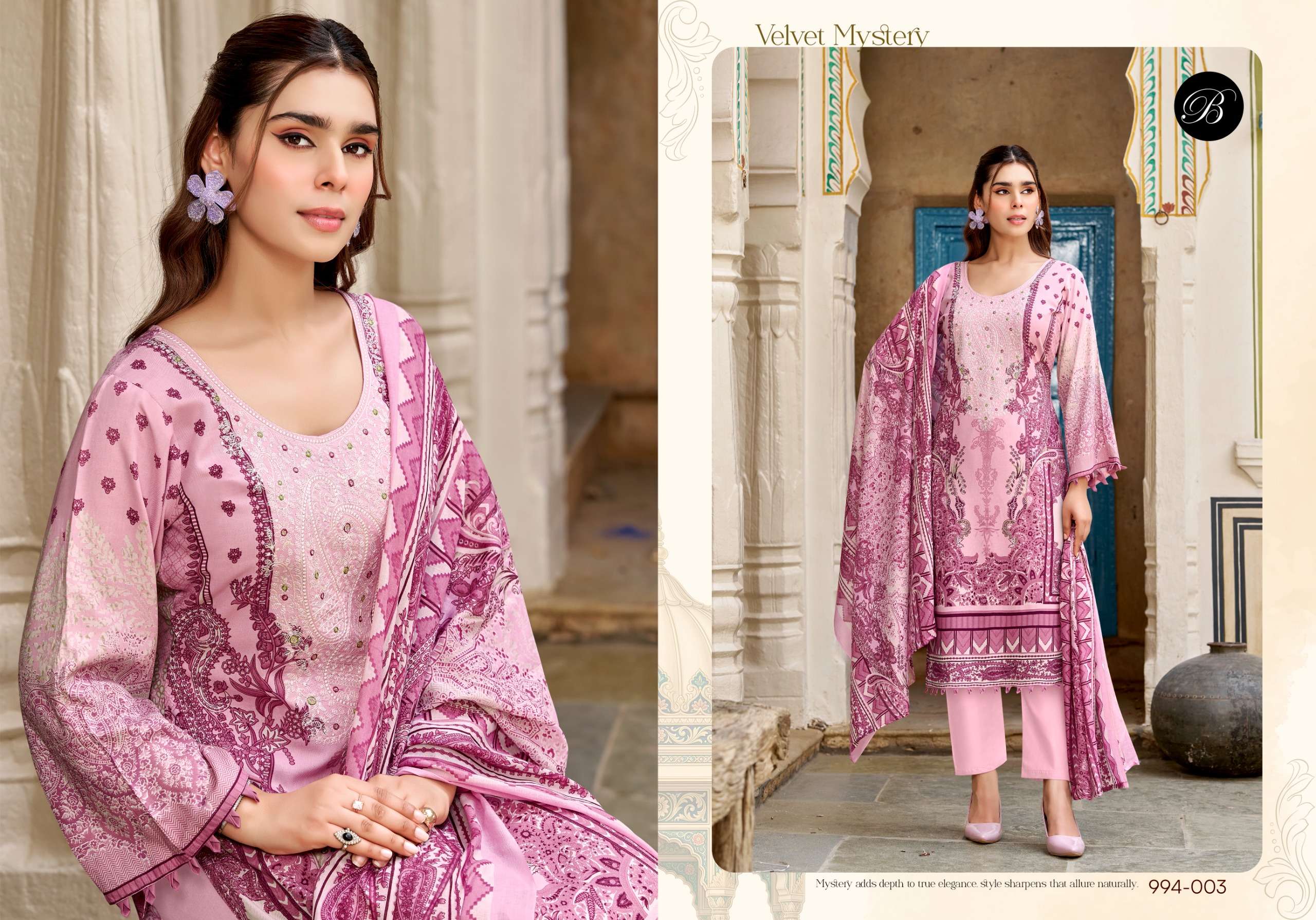 BELLIZA DESIGNER STUDIO RIWAYAT VOL 19 VISCOSE DIGITAL PRINT WITH FANCY WORK SUIT