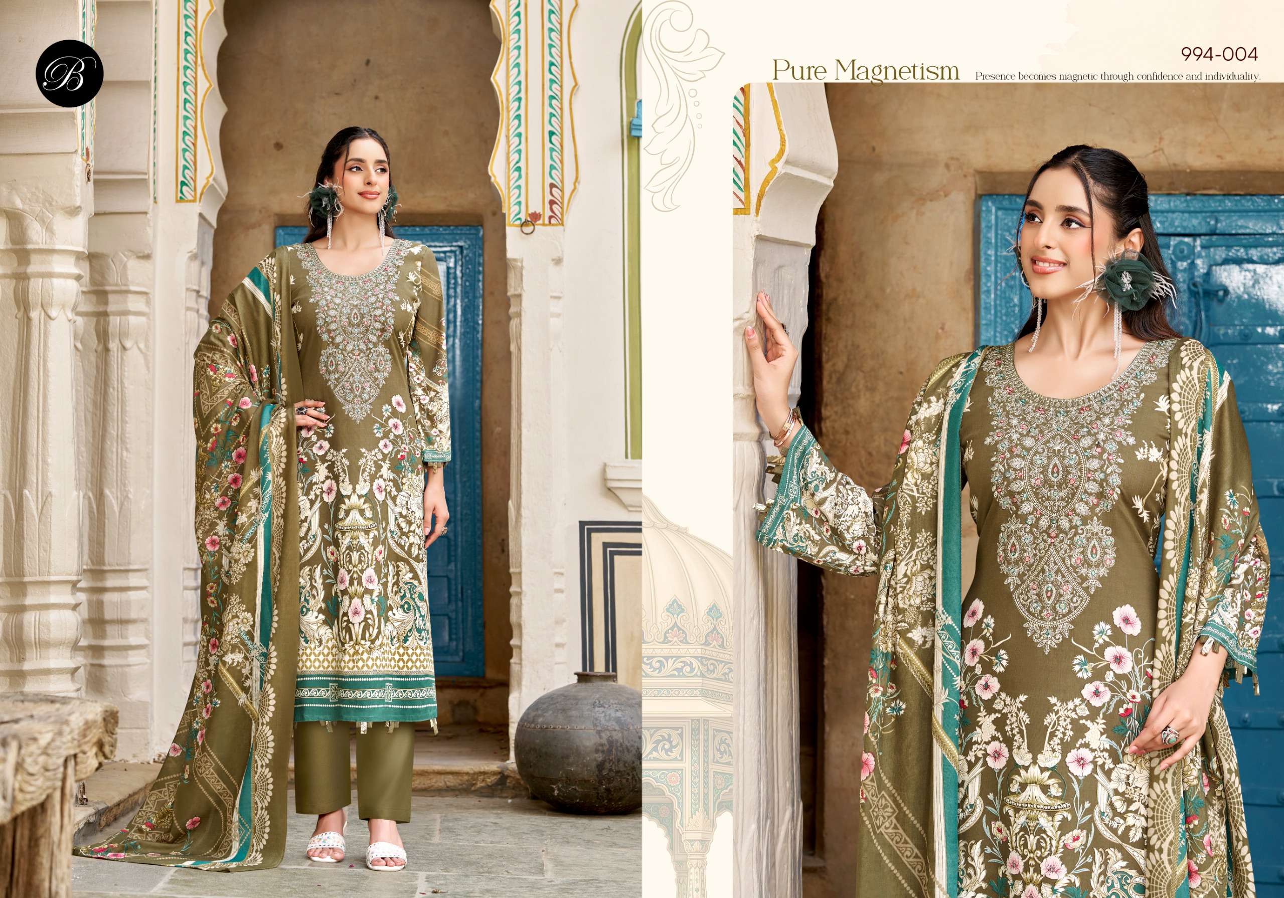 BELLIZA DESIGNER STUDIO RIWAYAT VOL 19 VISCOSE DIGITAL PRINT WITH FANCY WORK SUIT