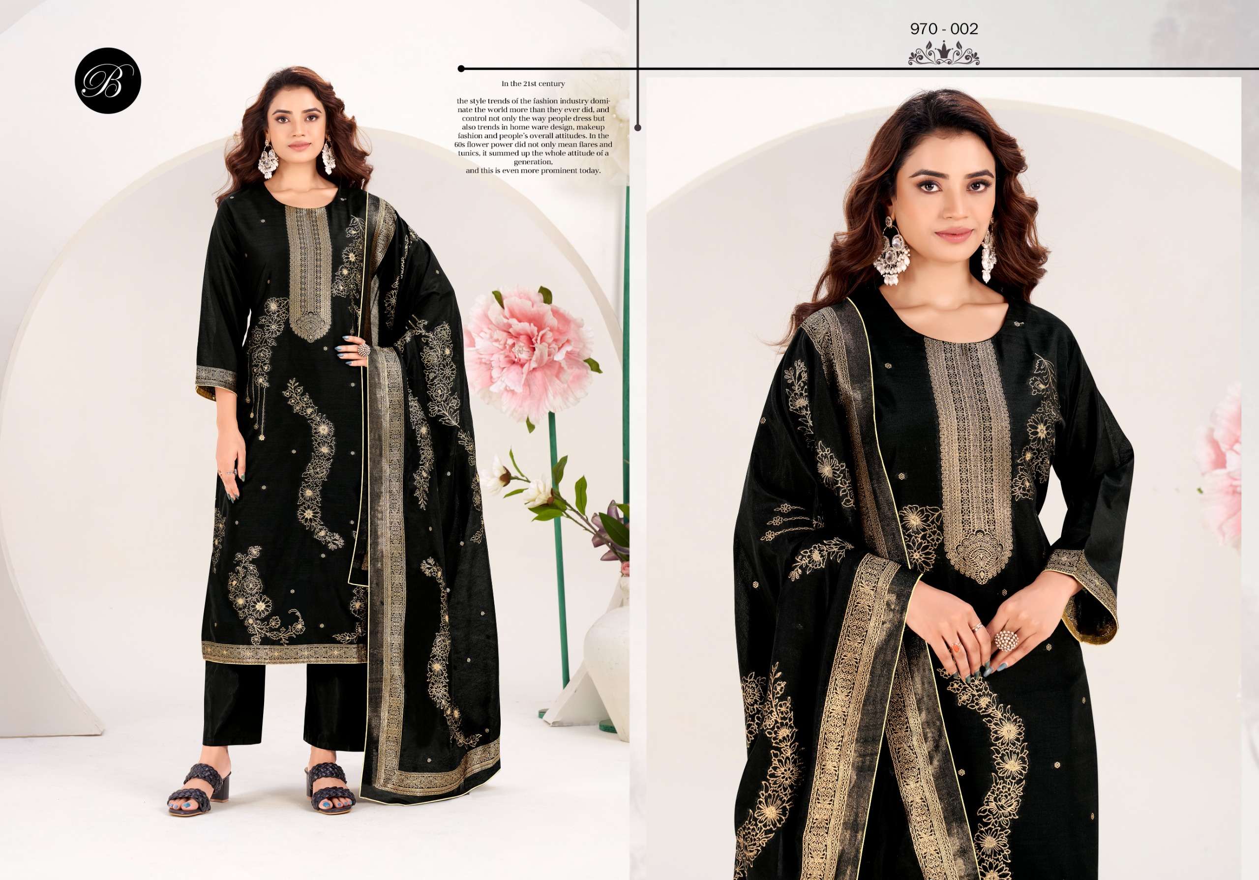 BELLIZA DESIGNER STUDIO ZAHIDA COTTON JACQUARD DESIGNER WORK SUIT