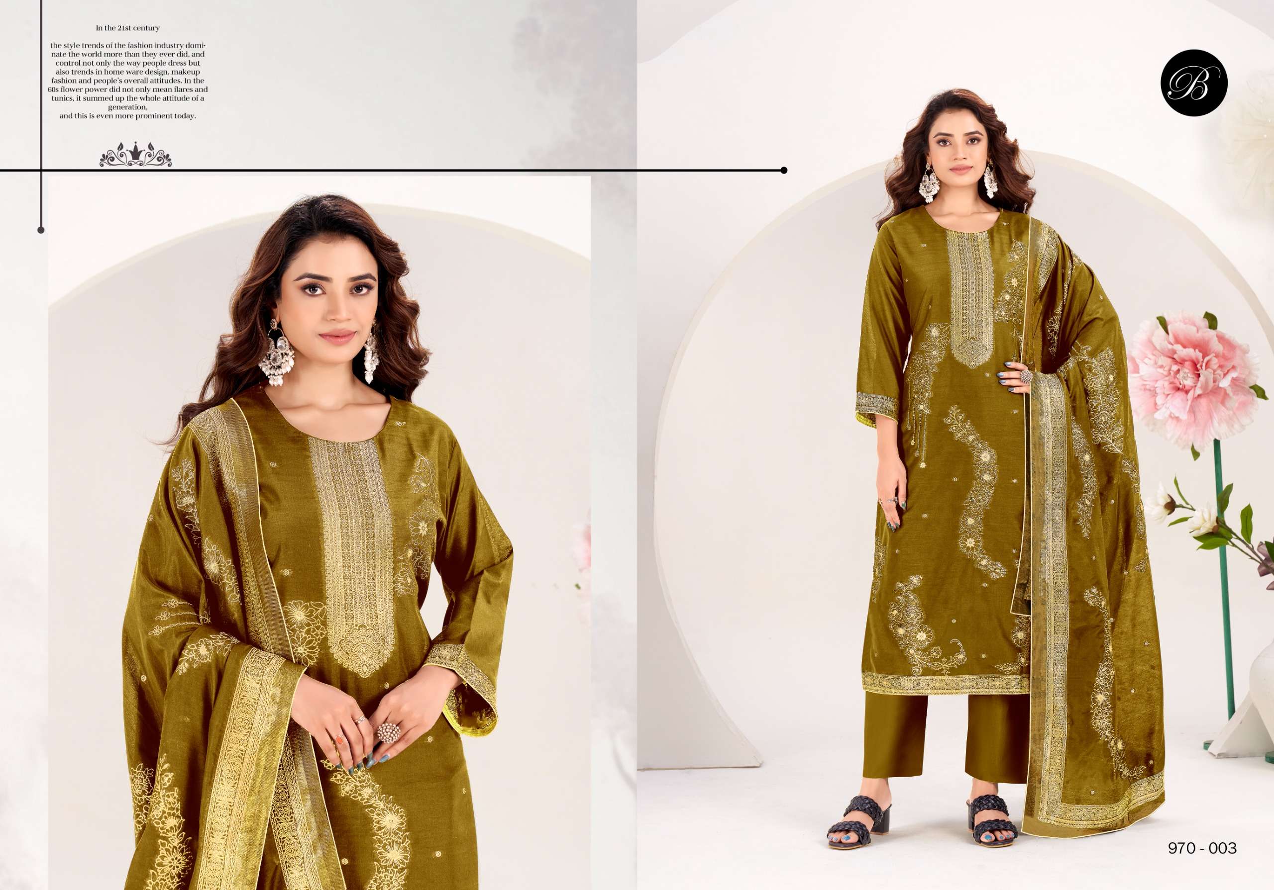 BELLIZA DESIGNER STUDIO ZAHIDA COTTON JACQUARD DESIGNER WORK SUIT