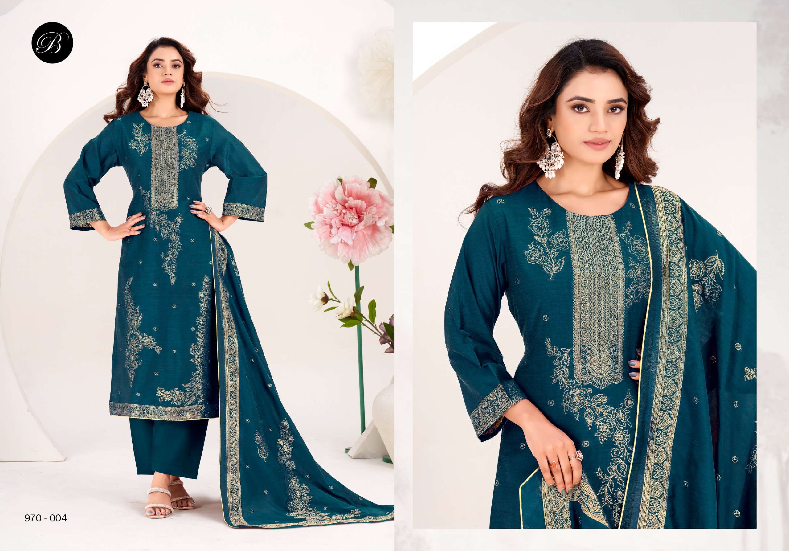 BELLIZA DESIGNER STUDIO ZAHIDA COTTON JACQUARD DESIGNER WORK SUIT