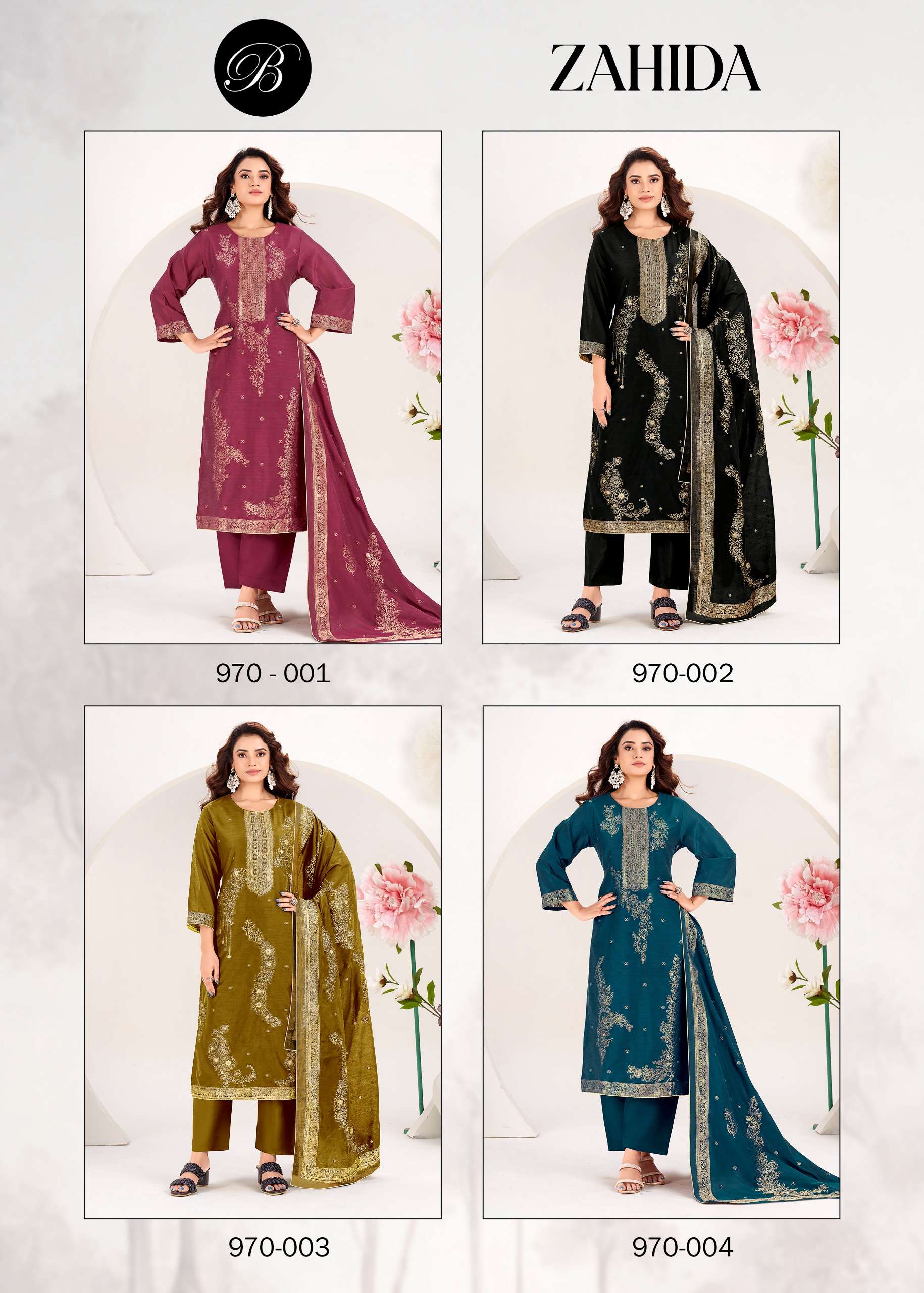 BELLIZA DESIGNER STUDIO ZAHIDA COTTON JACQUARD DESIGNER WORK SUIT