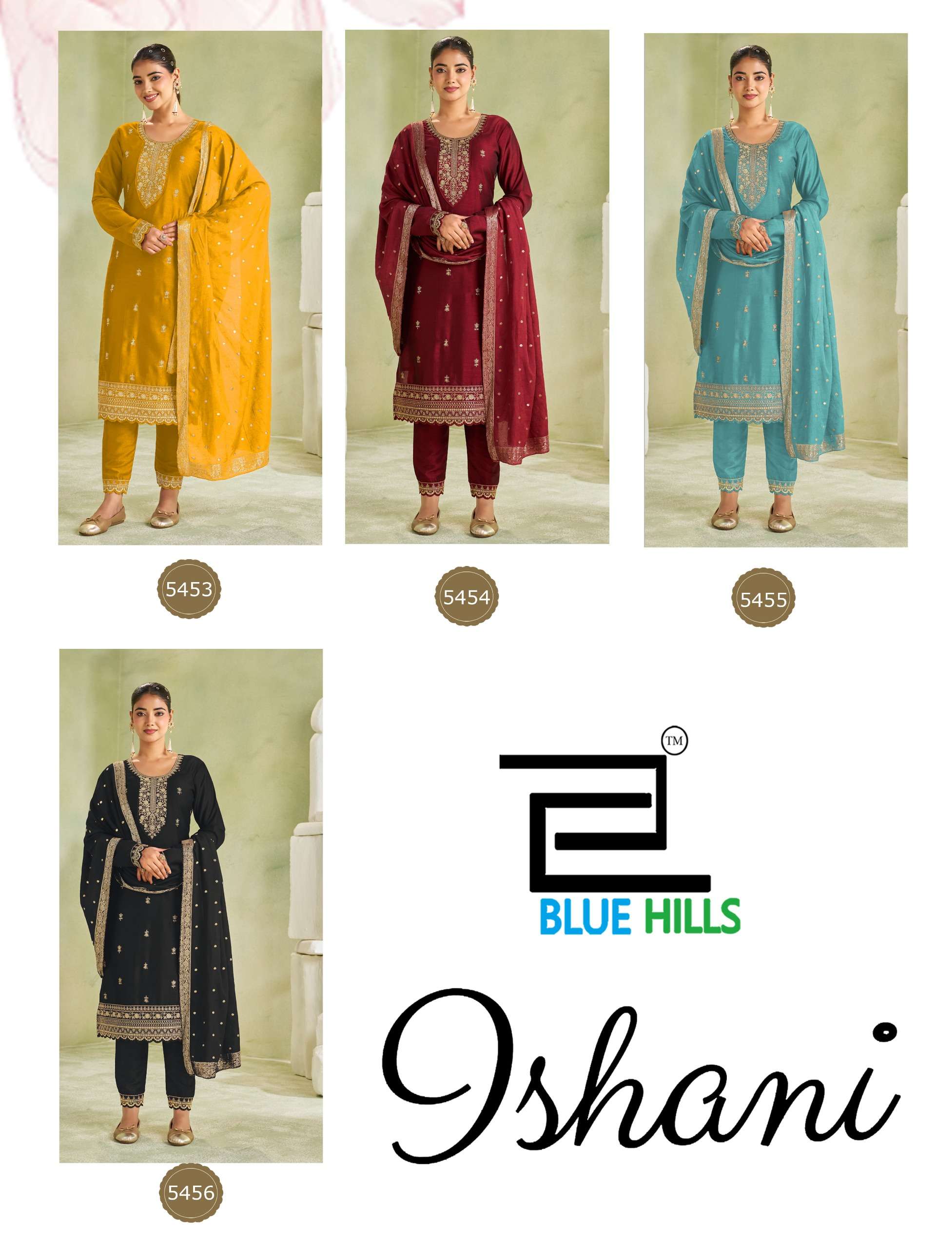 BLUE HILLS ISHANI VICHITRA SILK EMBROIDERY WORK KURTI BOTTOM AND DUPATTA SET 