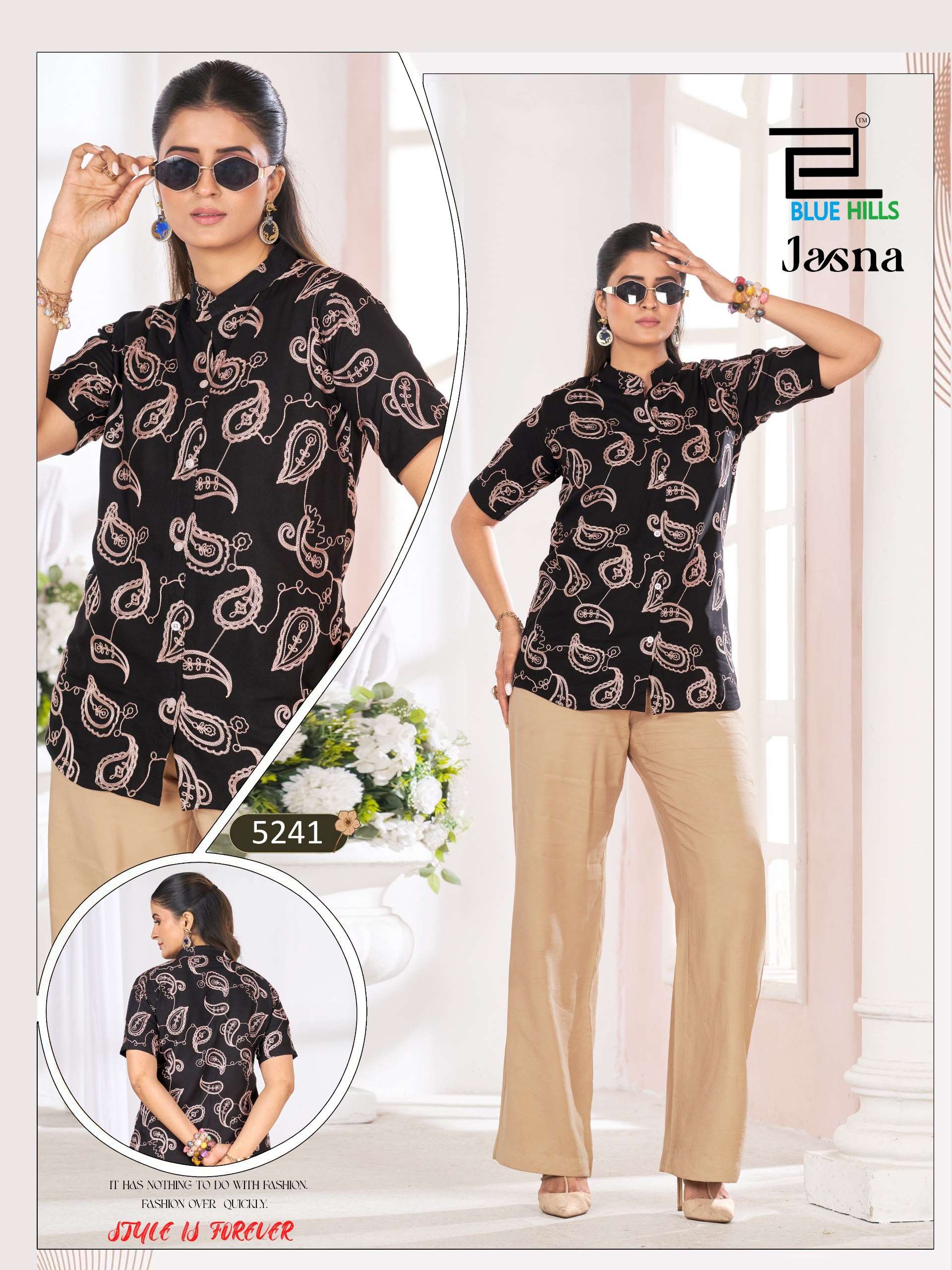BLUE HILLS JASNA RAYON FANCY CAUSAL WEAR LOOKS LADIES SHIRT 