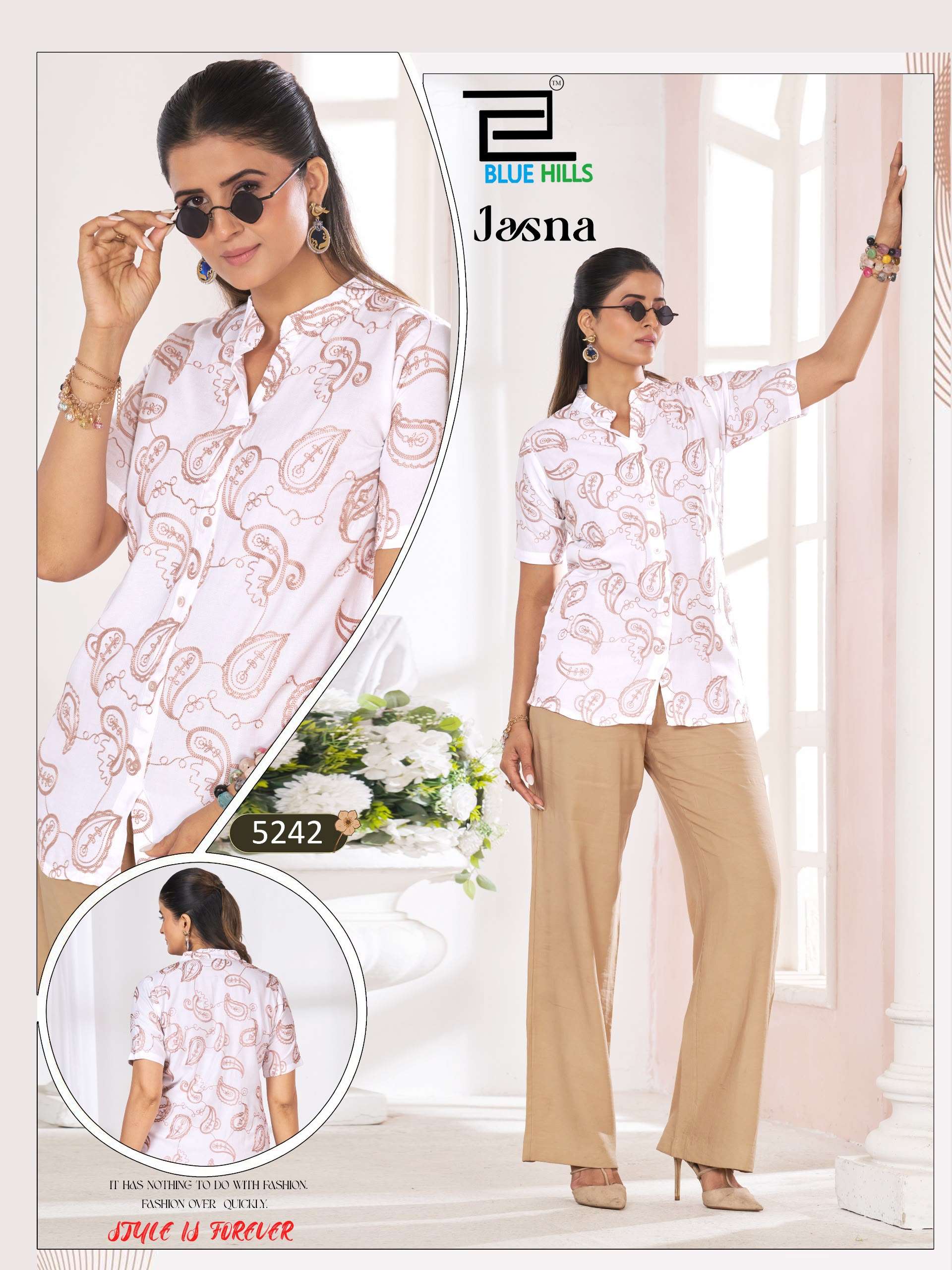 BLUE HILLS JASNA RAYON FANCY CAUSAL WEAR LOOKS LADIES SHIRT 
