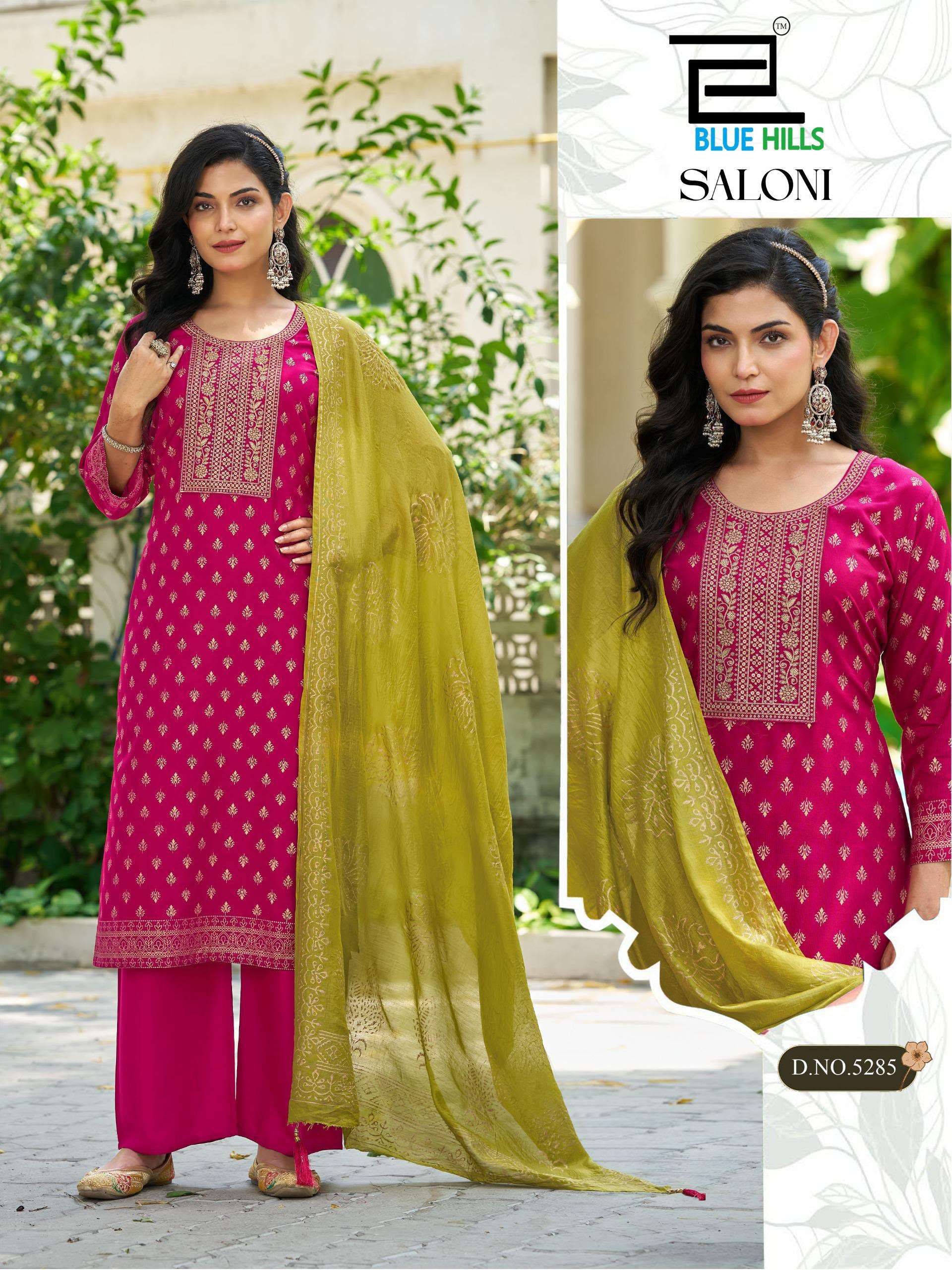 BLUE HILLS SALONI NX RAYON FANCY EMBROIDERIES WORK READY MADE LADIES SUIT