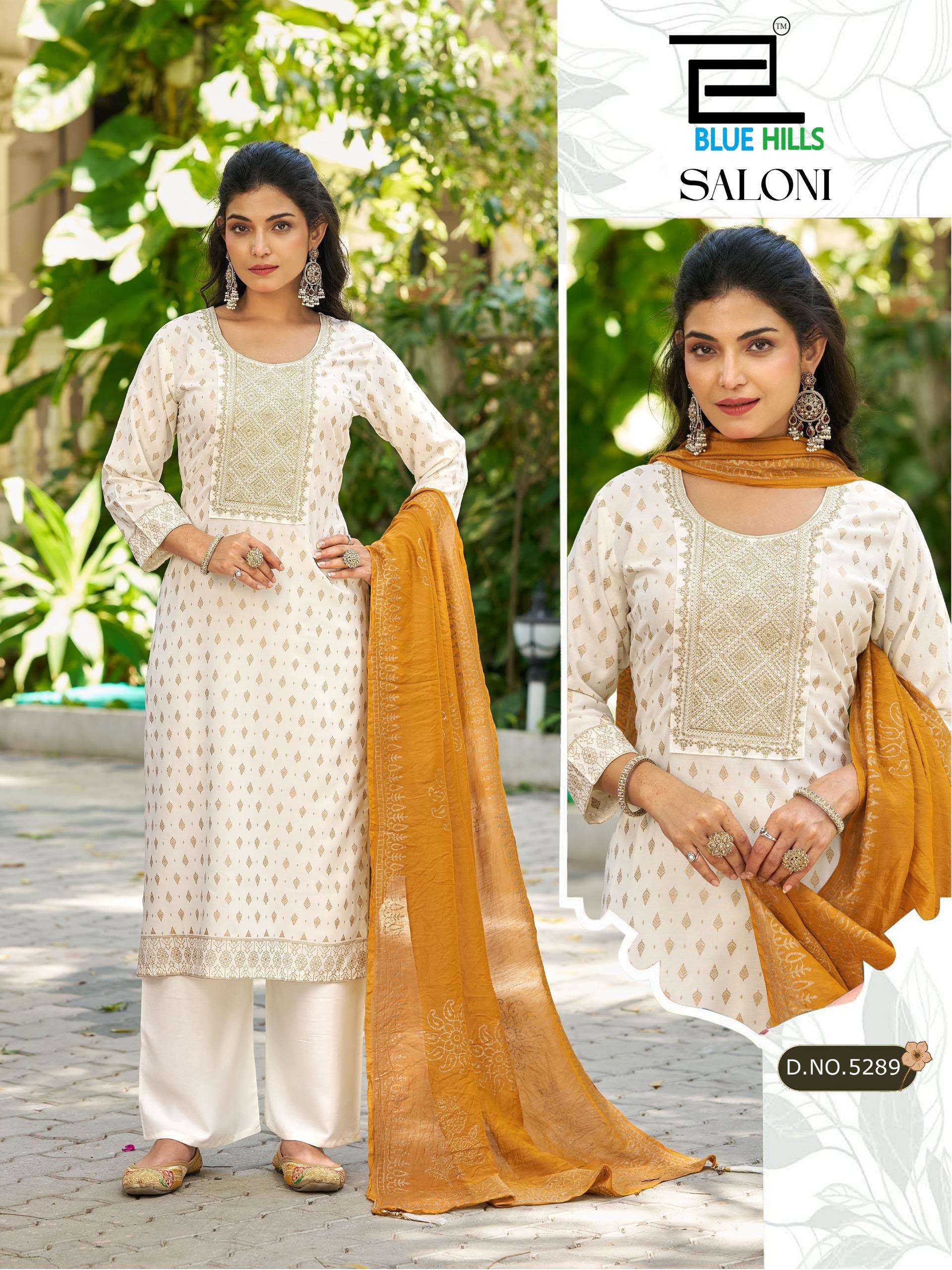 BLUE HILLS SALONI NX RAYON FANCY EMBROIDERIES WORK READY MADE LADIES SUIT