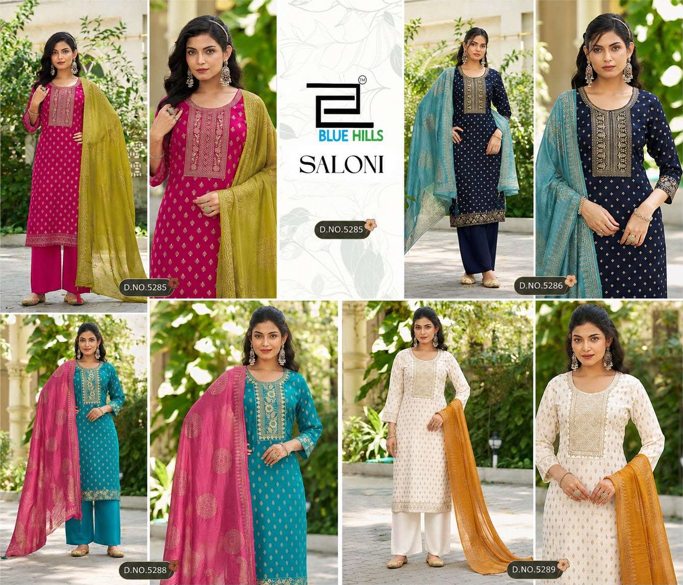 BLUE HILLS SALONI NX RAYON FANCY EMBROIDERIES WORK READY MADE LADIES SUIT