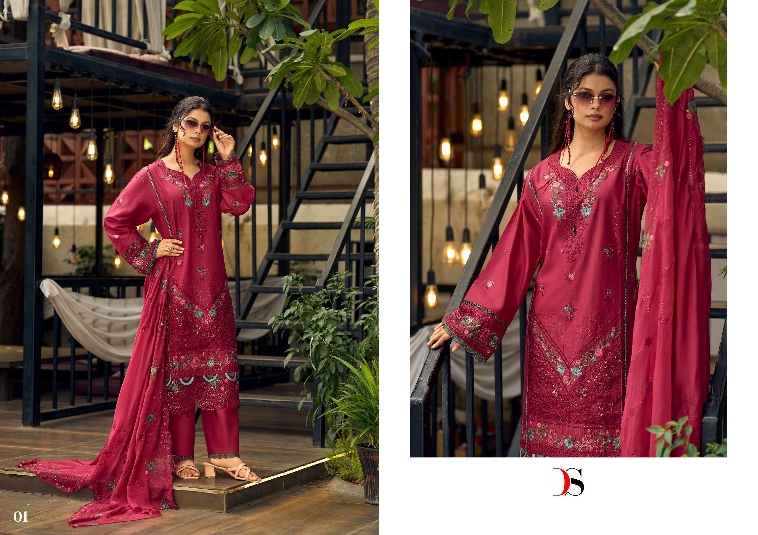 DEEPSY SUITS ELAF EXCLUSIVE LAWN COTTON HEAVY EMBROIDERY DESIGNER WORK SUIT