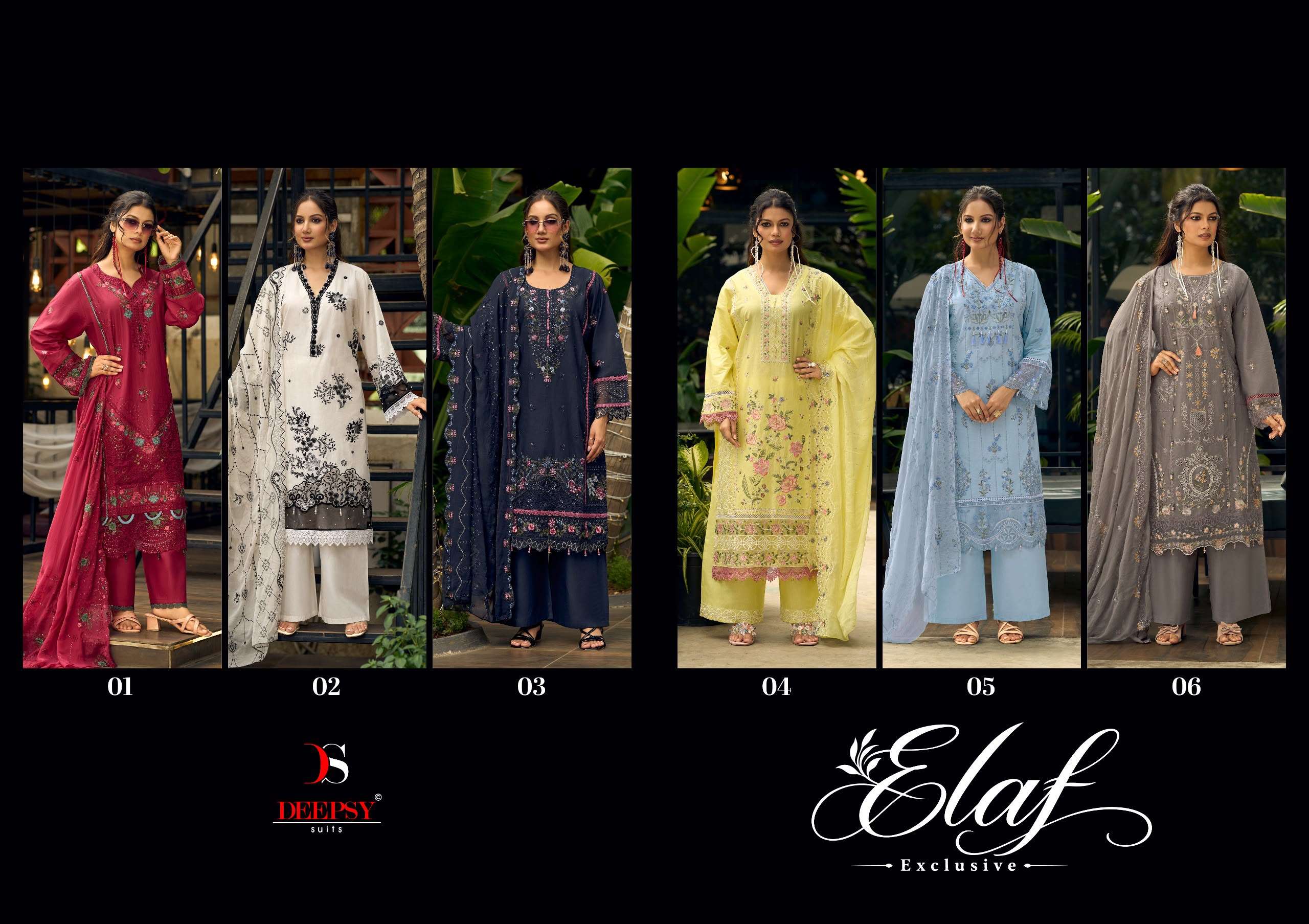 DEEPSY SUITS ELAF EXCLUSIVE LAWN COTTON HEAVY EMBROIDERY DESIGNER WORK SUIT
