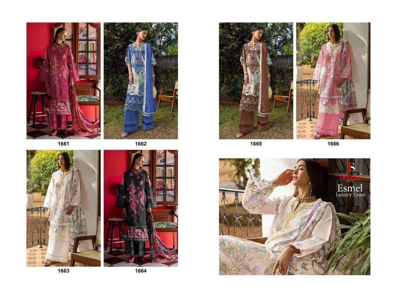 DEEPSY SUITS ESMEL LUXURY LAWN COLLECTION VOL 1 COTTON HEAVY EMBROIDERY DESIGNER SUIT