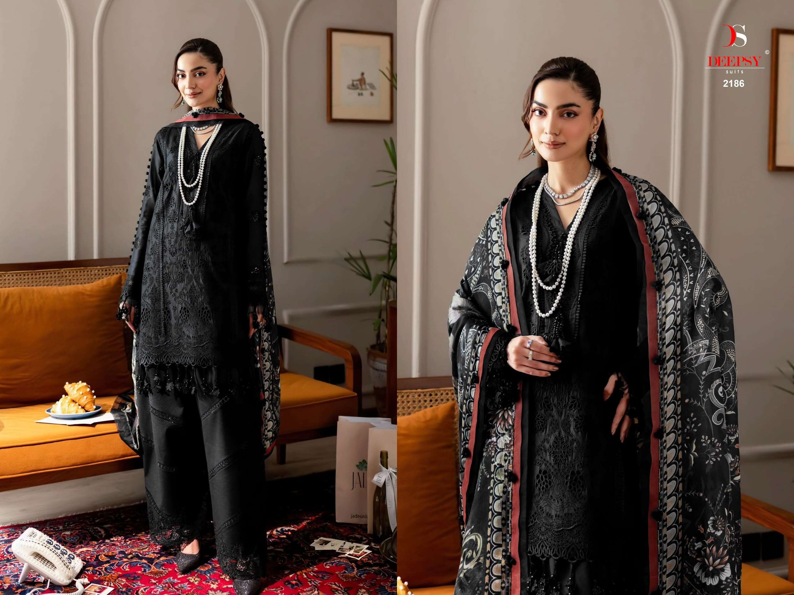 DEEPSY SUITS JADE COUTURE COTTON HEAVY EMBROIDERY DESIGNER WORK PAKISTANI SUIT