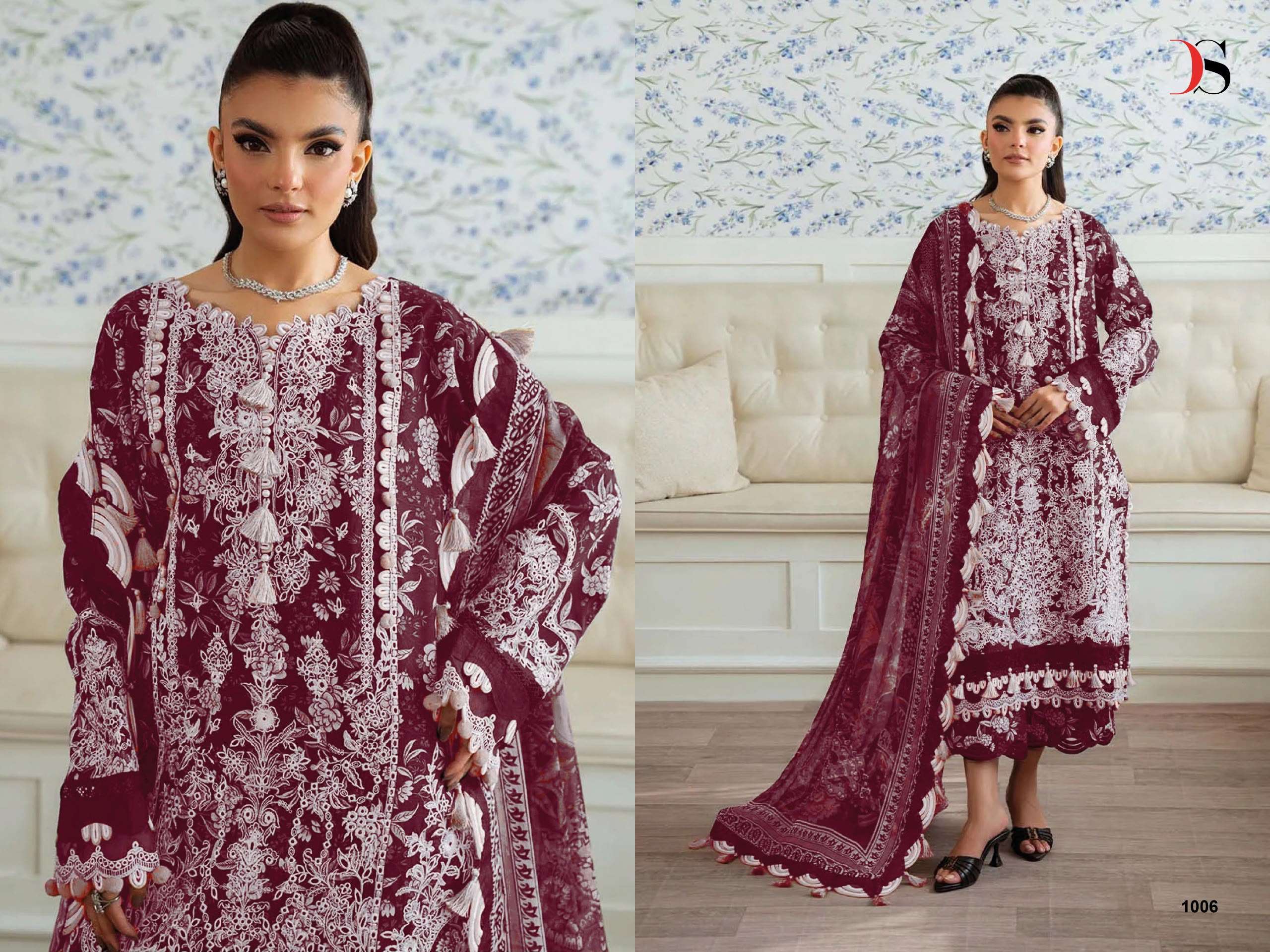 DEEPSY SUITS JADE PREMIUM VOL 5 COTTON HEAVY PATCH EMBROIDERY WORK SUIT