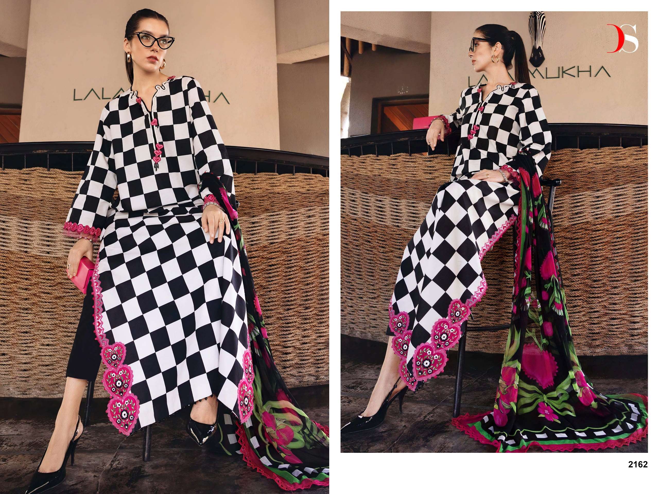 DEEPSY SUITS MARIA B M PRINT VOL 8 COTTON HEAVY PATCH EMBROIDERY WORK SALWAR KAMEEZ 