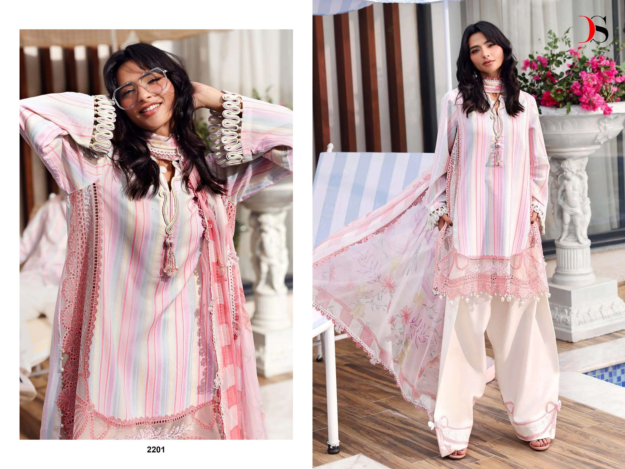 DEEPSY SUITS MARIA B M PRINT VOL 9 LAWN COTTON HEAVY PATCH EMBROIDERY WORK SUIT