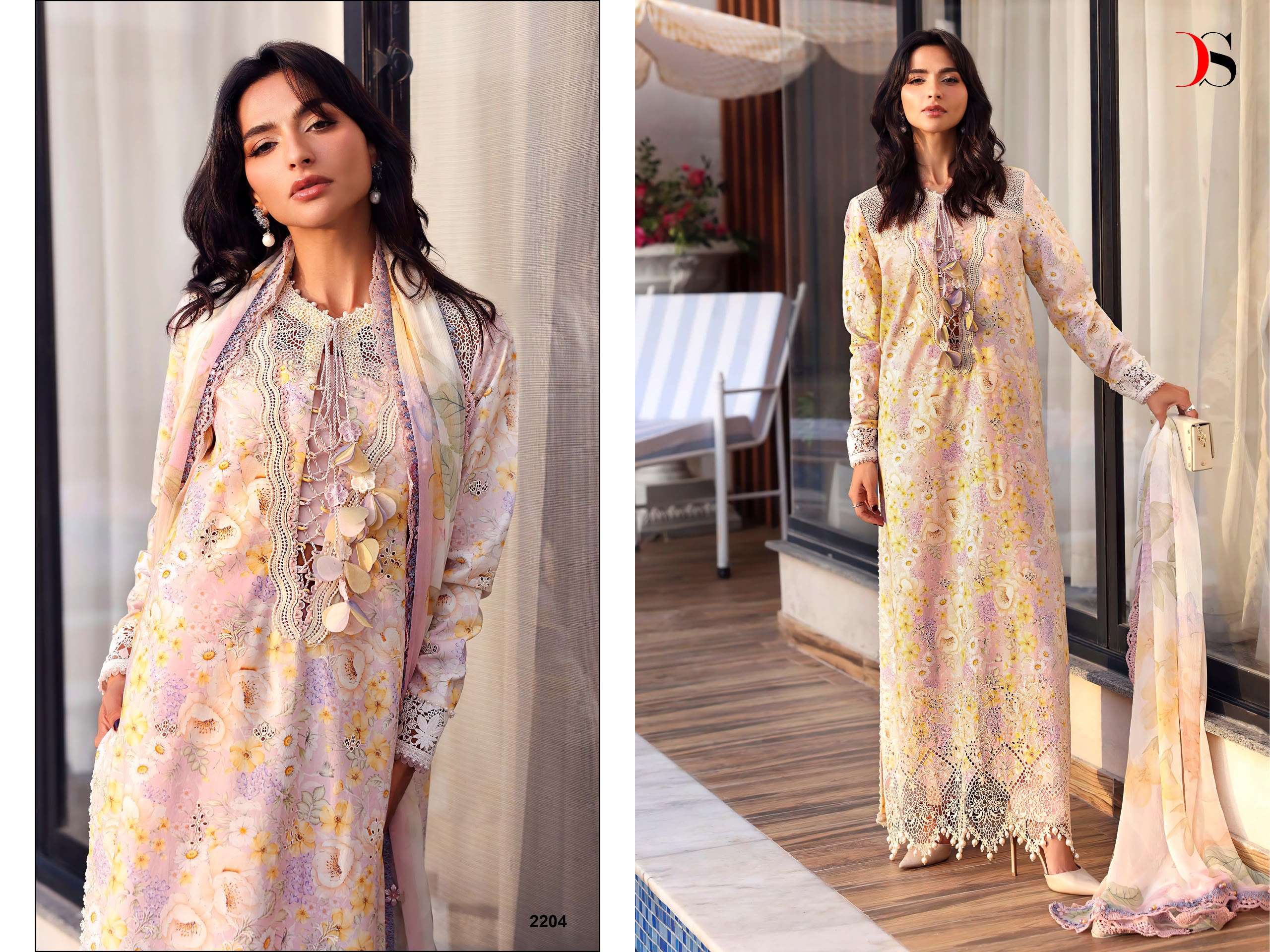 DEEPSY SUITS MARIA B M PRINT VOL 9 LAWN COTTON HEAVY PATCH EMBROIDERY WORK SUIT
