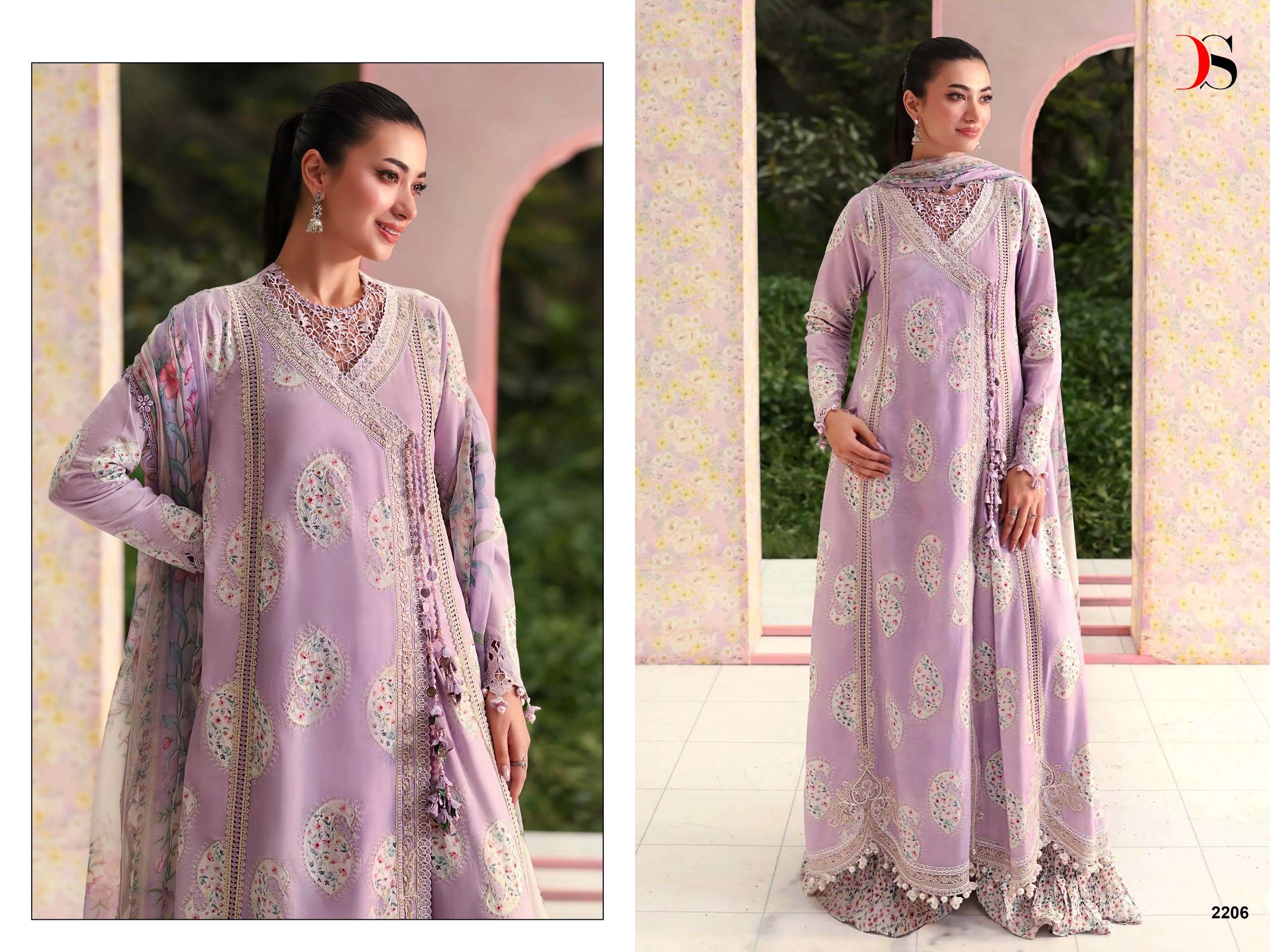 DEEPSY SUITS MARIA B M PRINT VOL 9 LAWN COTTON HEAVY PATCH EMBROIDERY WORK SUIT