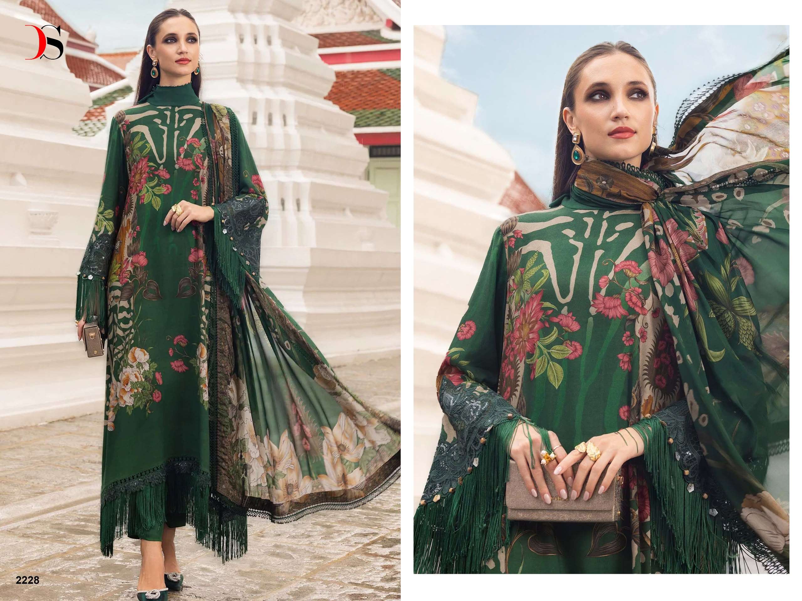 DEEPSY SUITS MARIA B M PRINT VOL 9 LAWN COTTON HEAVY PATCH EMBROIDERY WORK SUIT