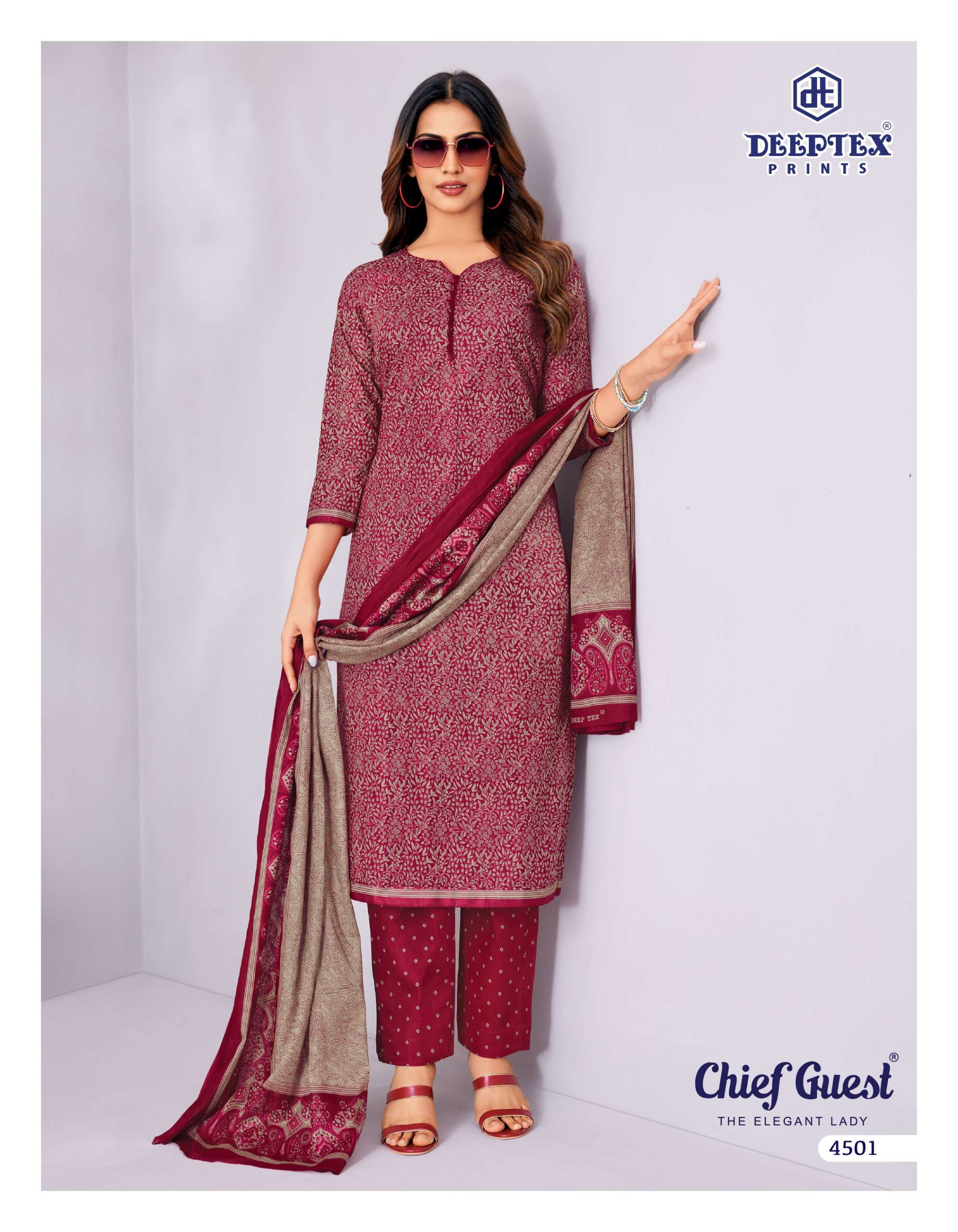 DEEPTEX PRINTS CHIEF GUEST VOL 45 COTTON PRINT LADIES SALWAR SUIT