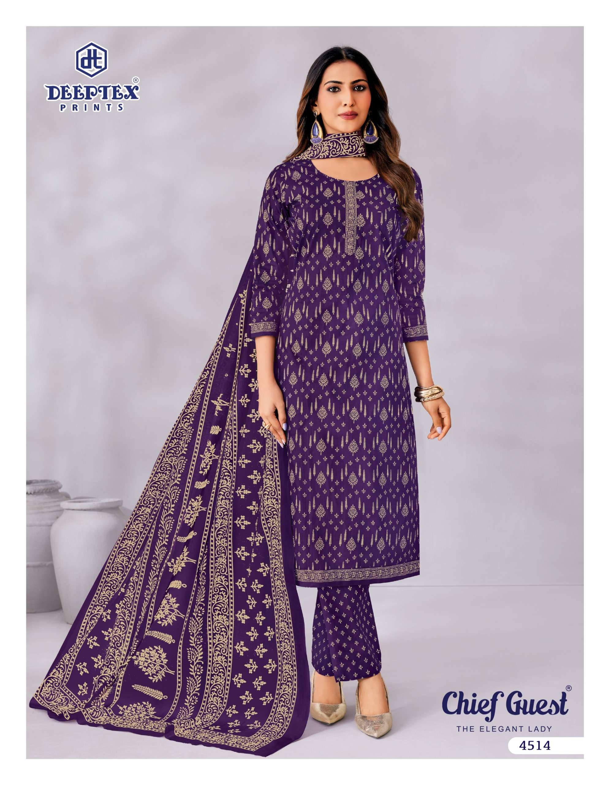 DEEPTEX PRINTS CHIEF GUEST VOL 45 COTTON PRINT LADIES SALWAR SUIT