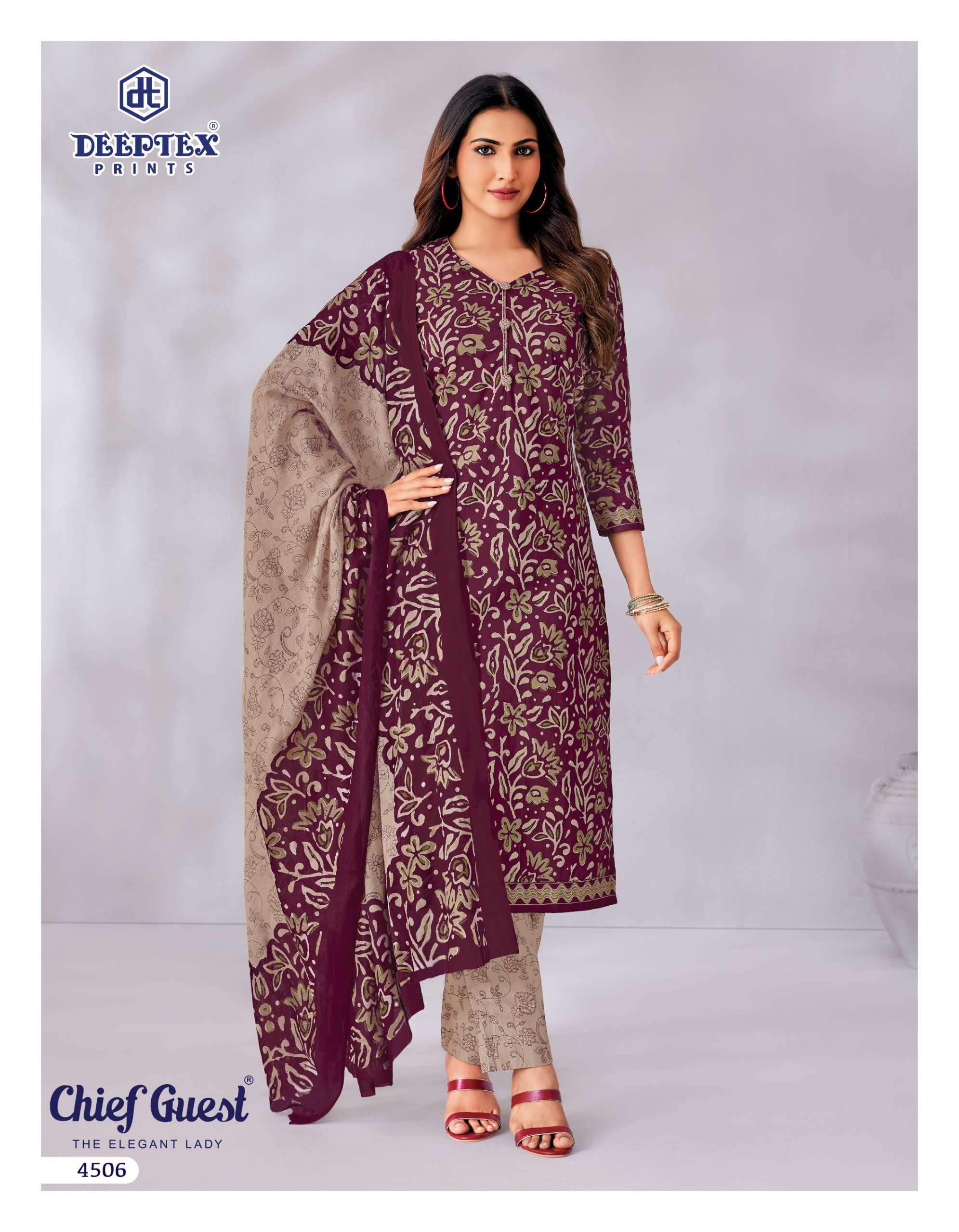 DEEPTEX PRINTS CHIEF GUEST VOL 45 COTTON PRINT LADIES SALWAR SUIT