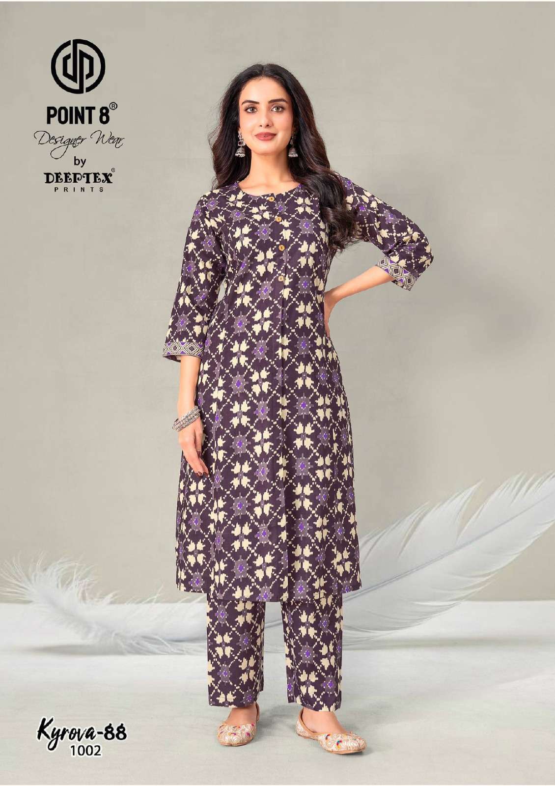 DEEPTEX PRINTS KYROVA VOL 88 COTTON PRINT FANCY KURTI WITH BOTTOM PAIR 