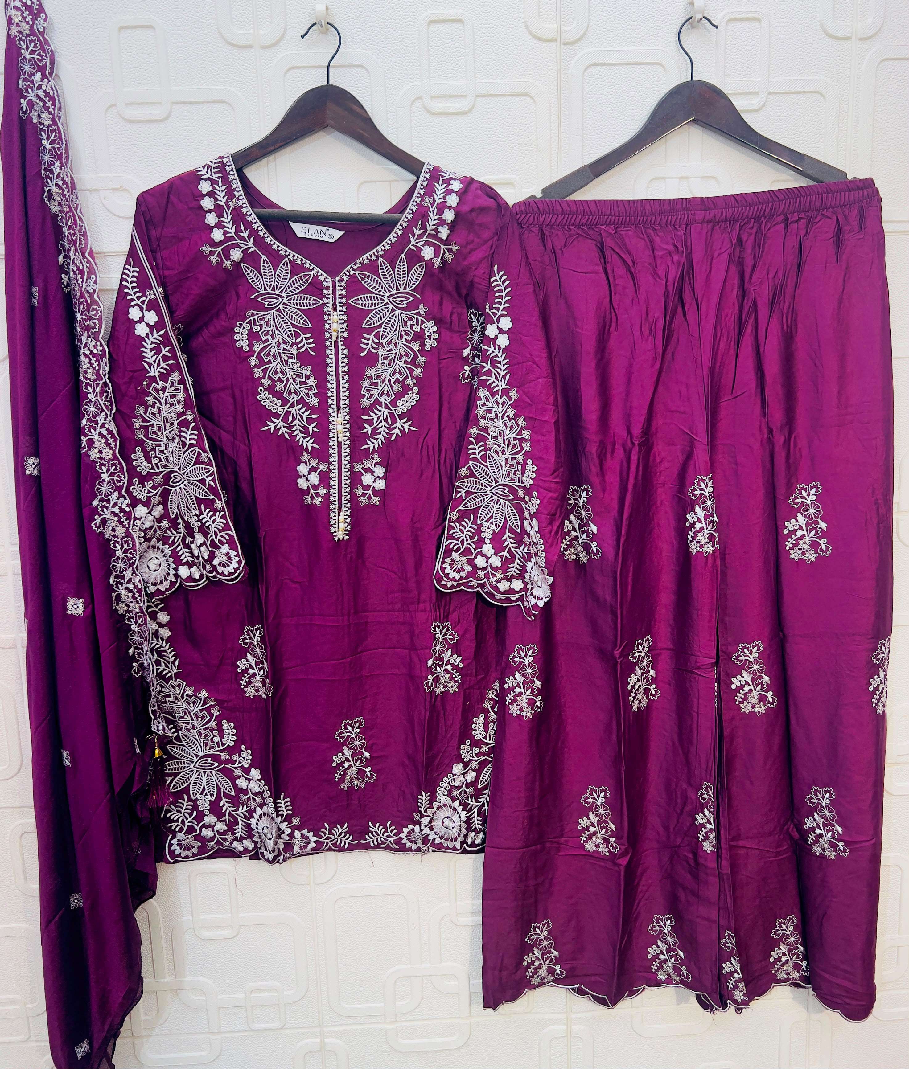ELAN STUDIO E 55 SILK HEAVY EMBROIDERED DESIGNER PAKISTANI SUIT