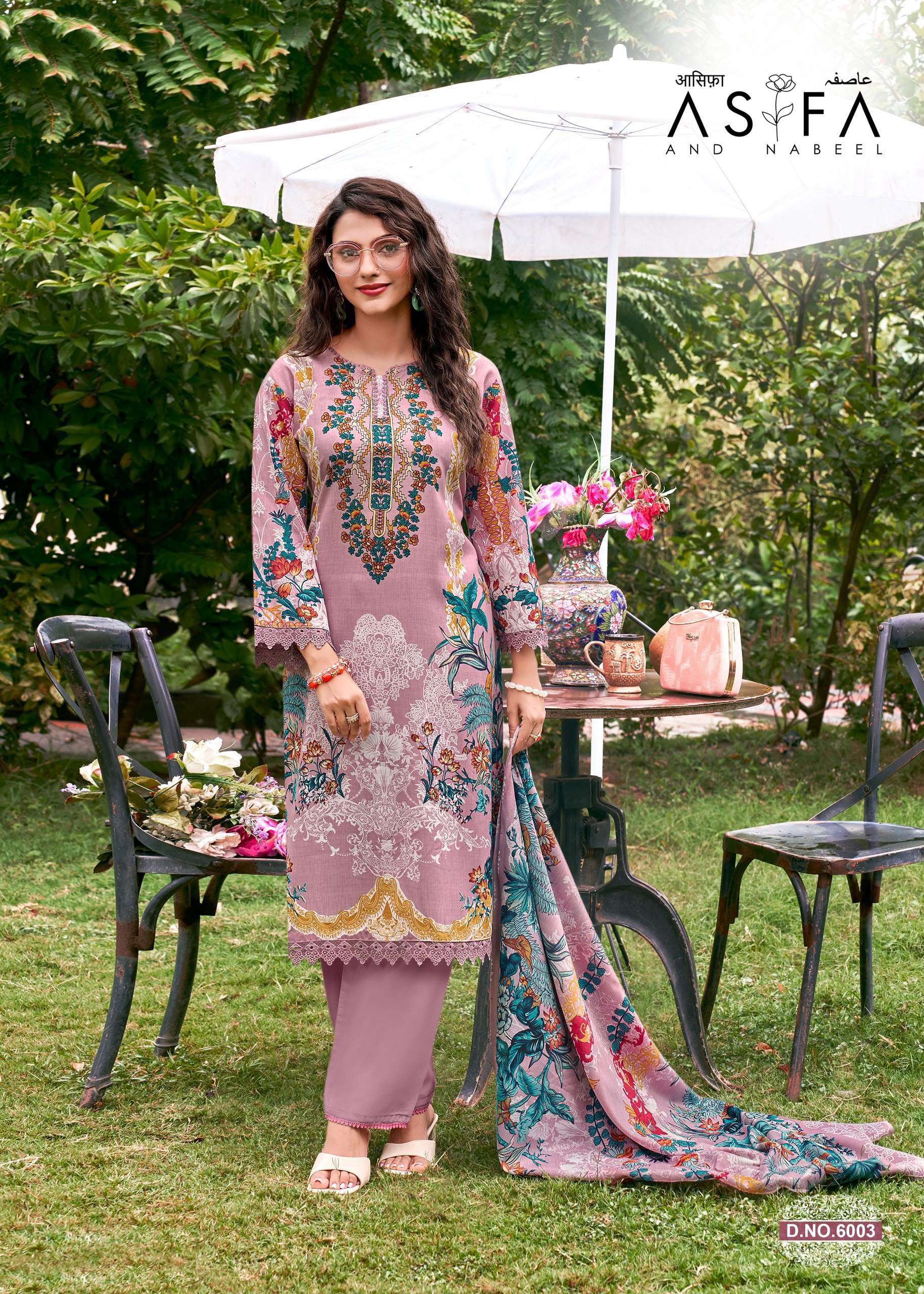 FALAK INTERNATIONAL ASIFA AND NABEEL VOL 6 COTTON DIGITAL STYLE PRINTS SALWAR SUIT