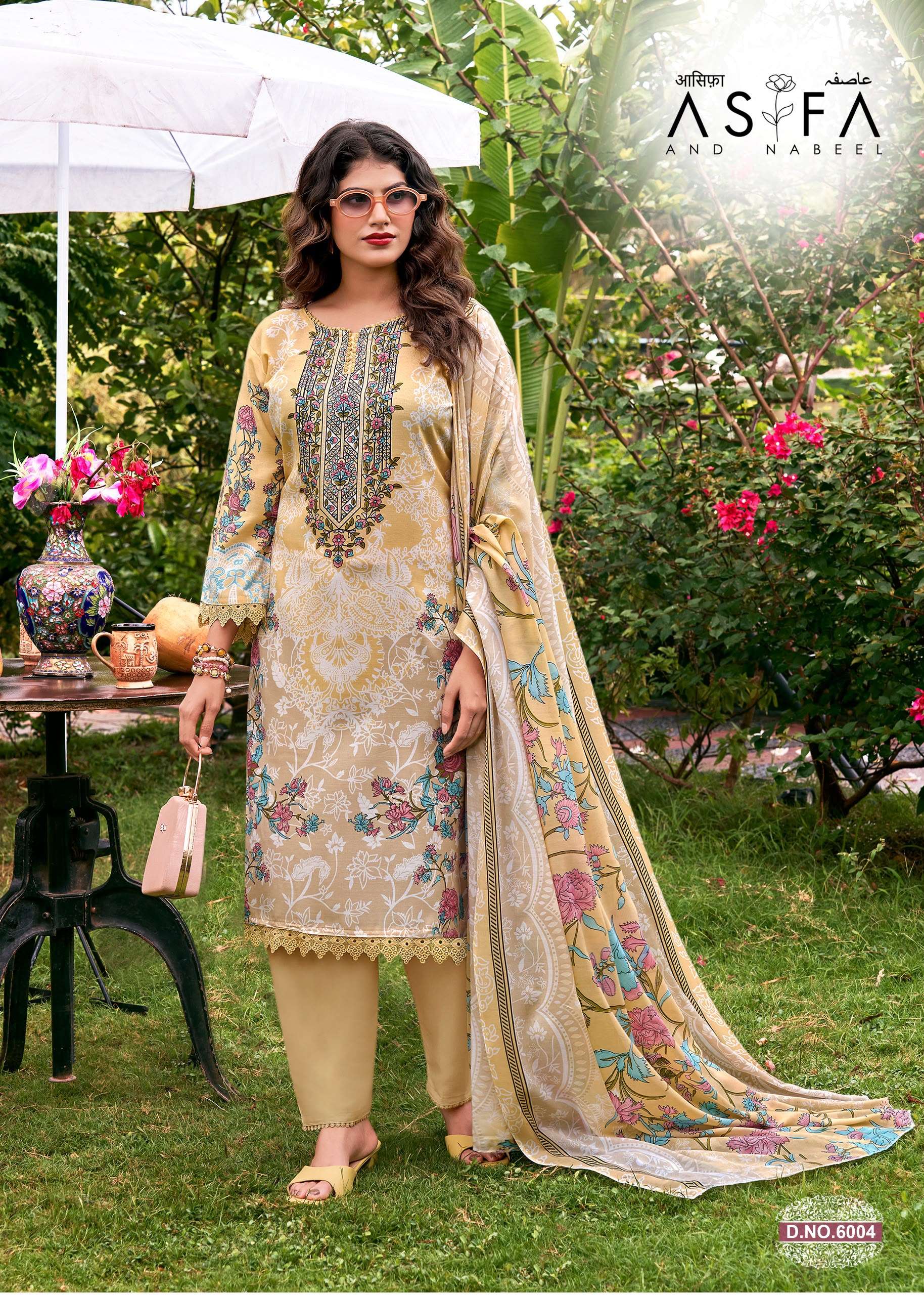 FALAK INTERNATIONAL ASIFA AND NABEEL VOL 6 COTTON DIGITAL STYLE PRINTS SALWAR SUIT