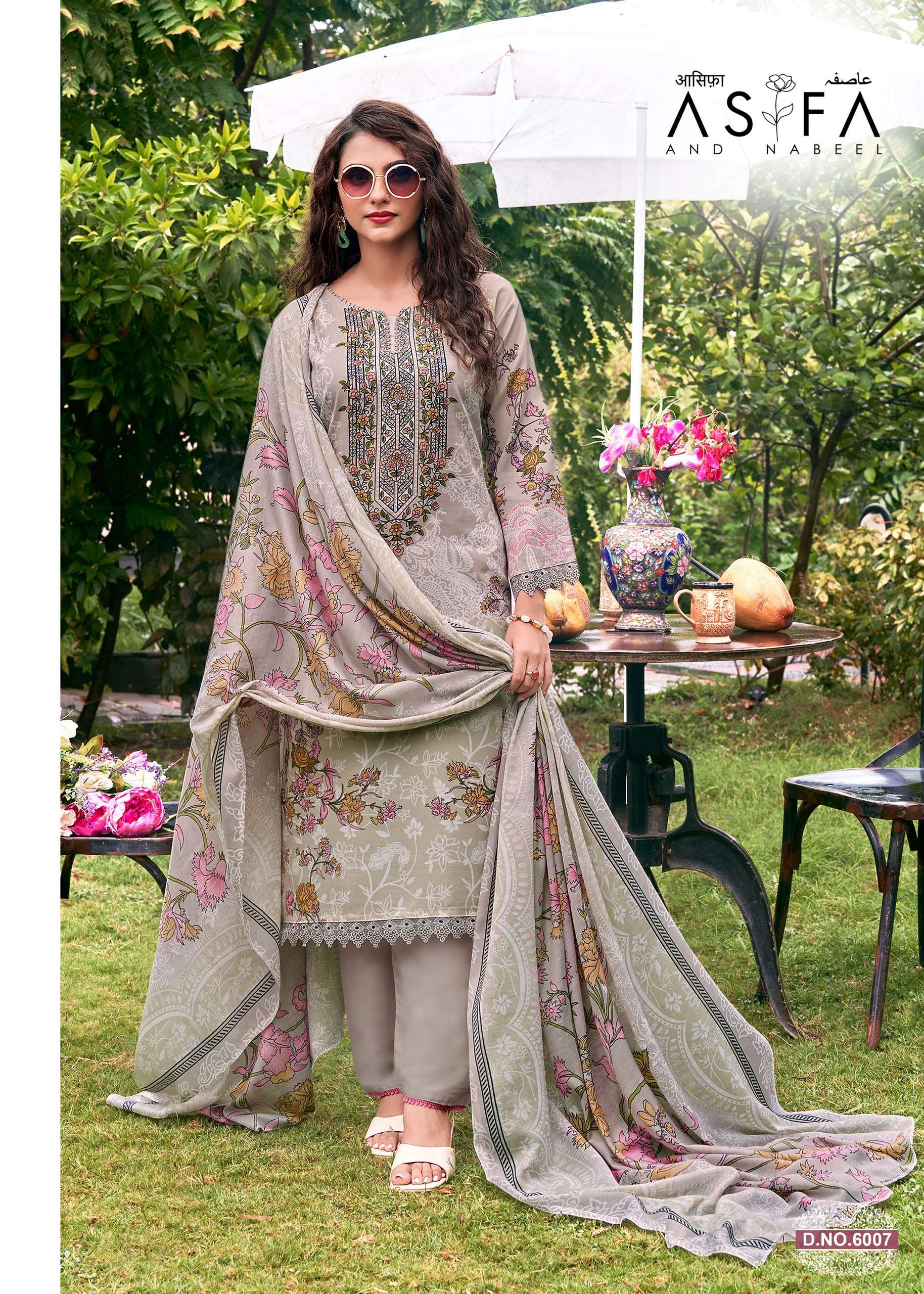 FALAK INTERNATIONAL ASIFA AND NABEEL VOL 6 COTTON DIGITAL STYLE PRINTS SALWAR SUIT