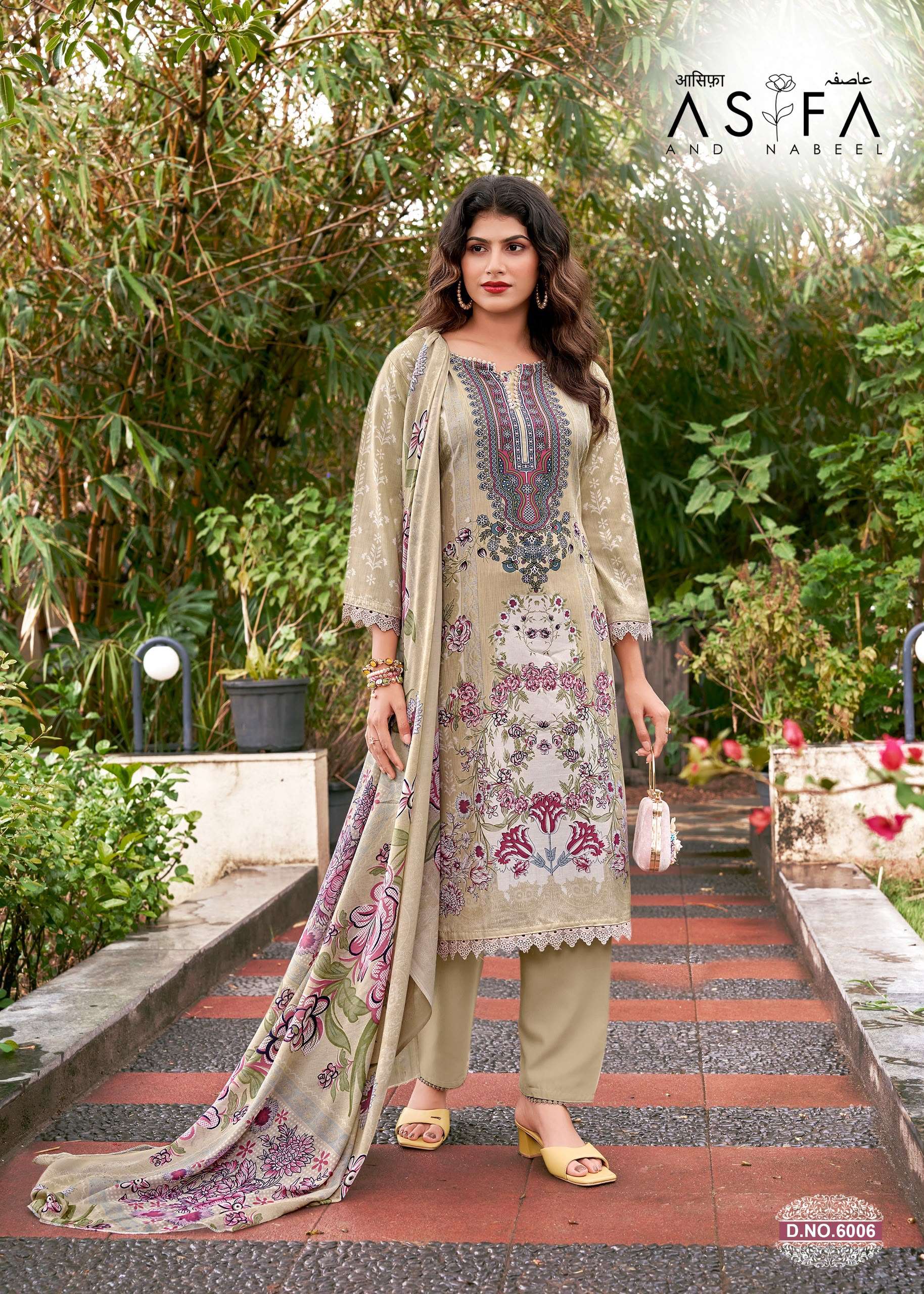FALAK INTERNATIONAL ASIFA AND NABEEL VOL 6 COTTON DIGITAL STYLE PRINTS SALWAR SUIT
