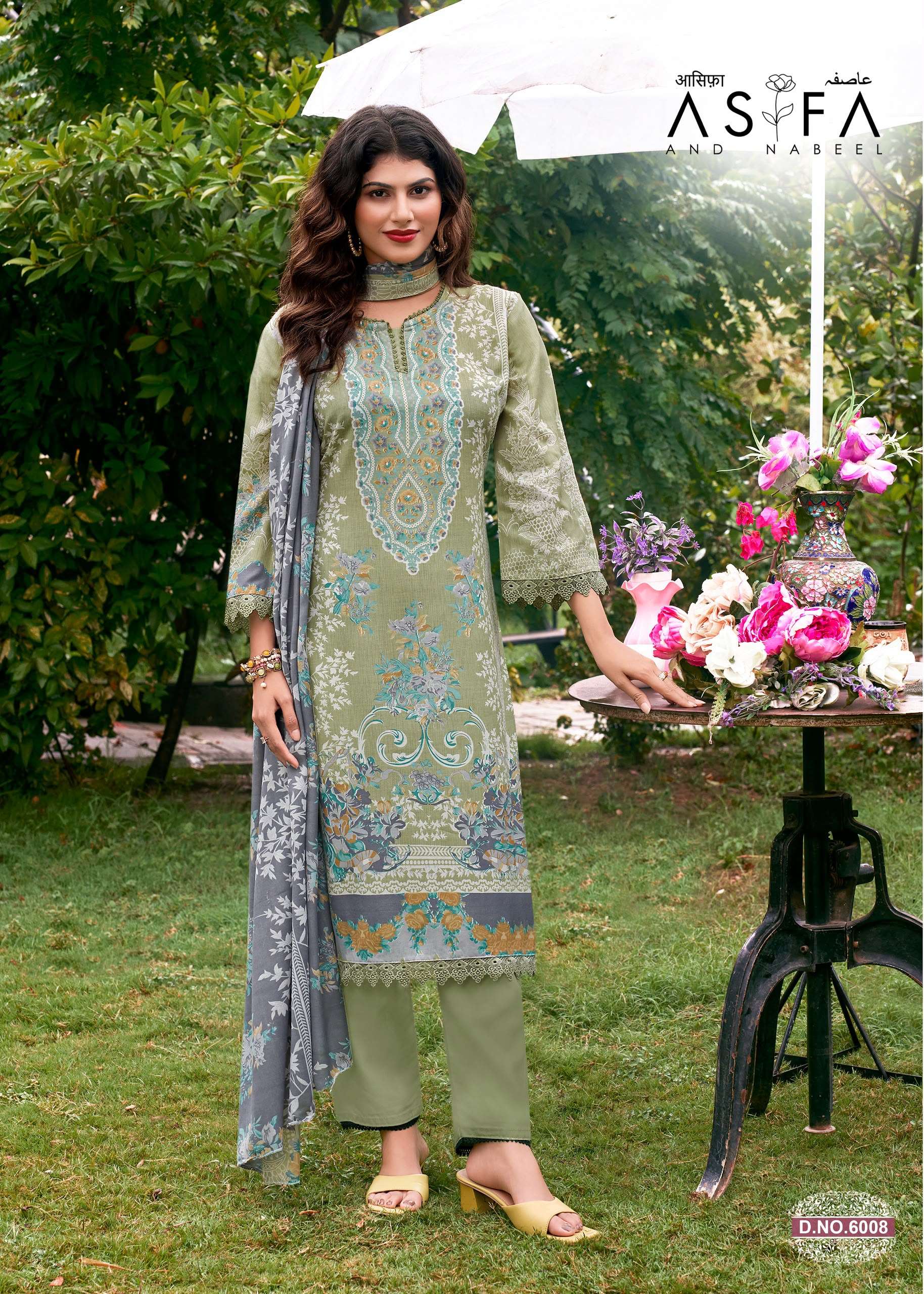 FALAK INTERNATIONAL ASIFA AND NABEEL VOL 6 COTTON DIGITAL STYLE PRINTS SALWAR SUIT