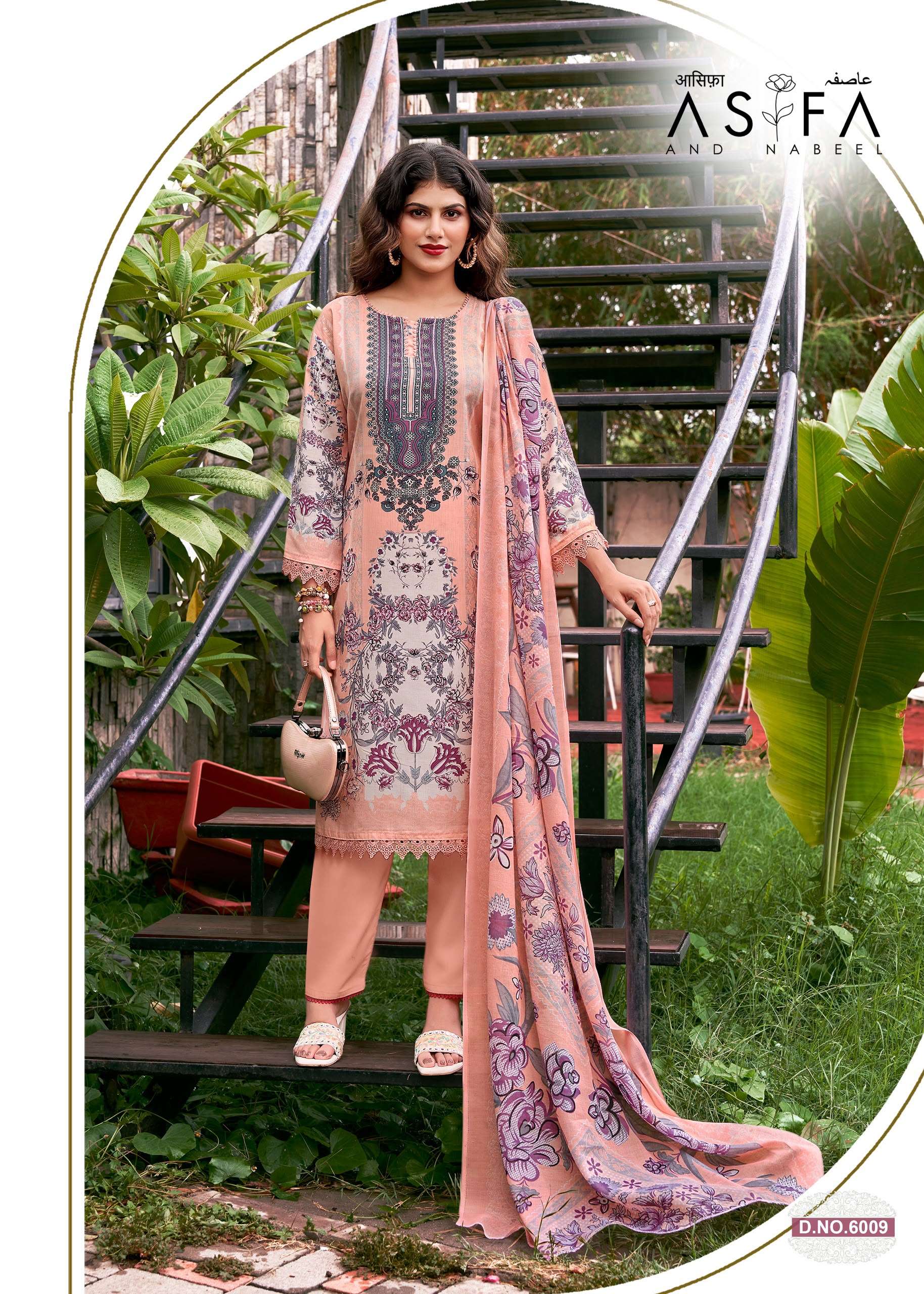 FALAK INTERNATIONAL ASIFA AND NABEEL VOL 6 COTTON DIGITAL STYLE PRINTS SALWAR SUIT