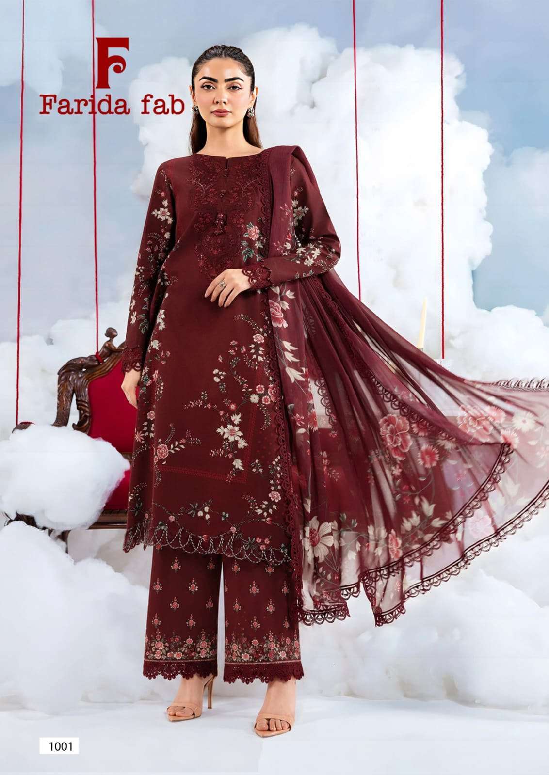 FARIDA FAB QUEENS COURT COTTON DIGITAL PRINTS SALWAR SUIT