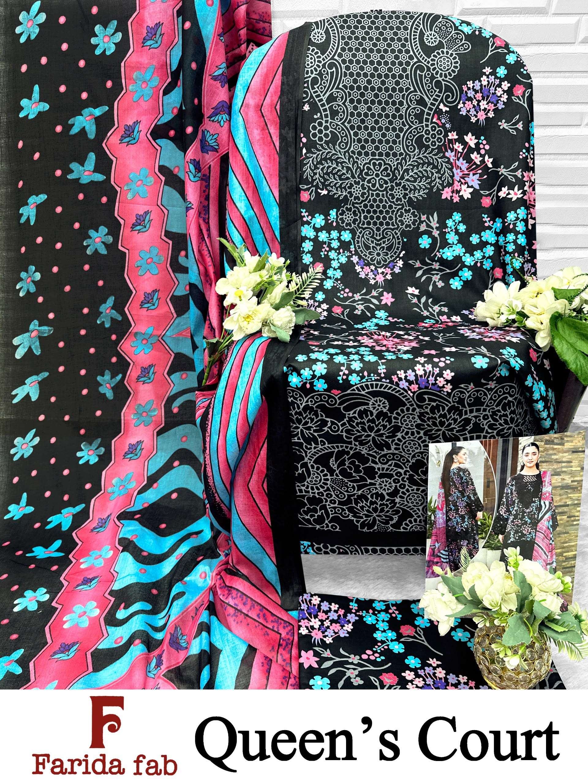 FARIDA FAB QUEENS COURT COTTON DIGITAL PRINTS SALWAR SUIT