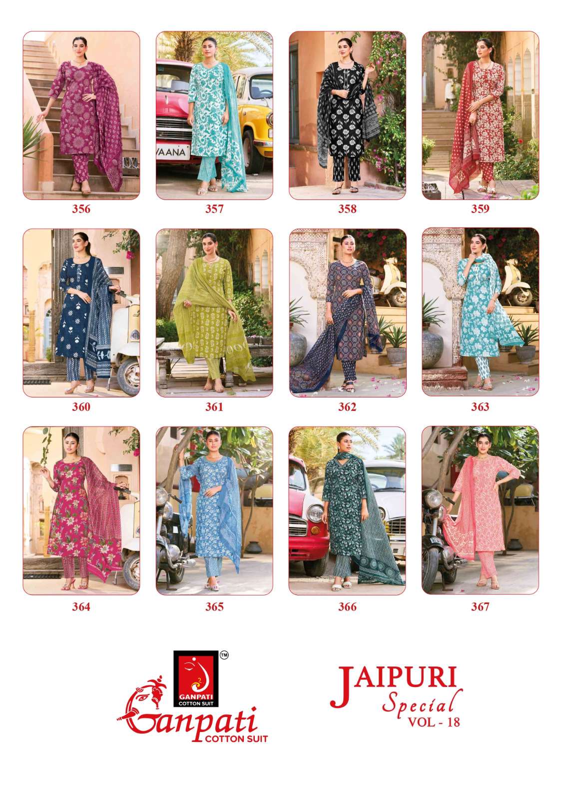 GANPATI JAIPURI VOL 18 COTTON PRINTED READY MADE SUIT