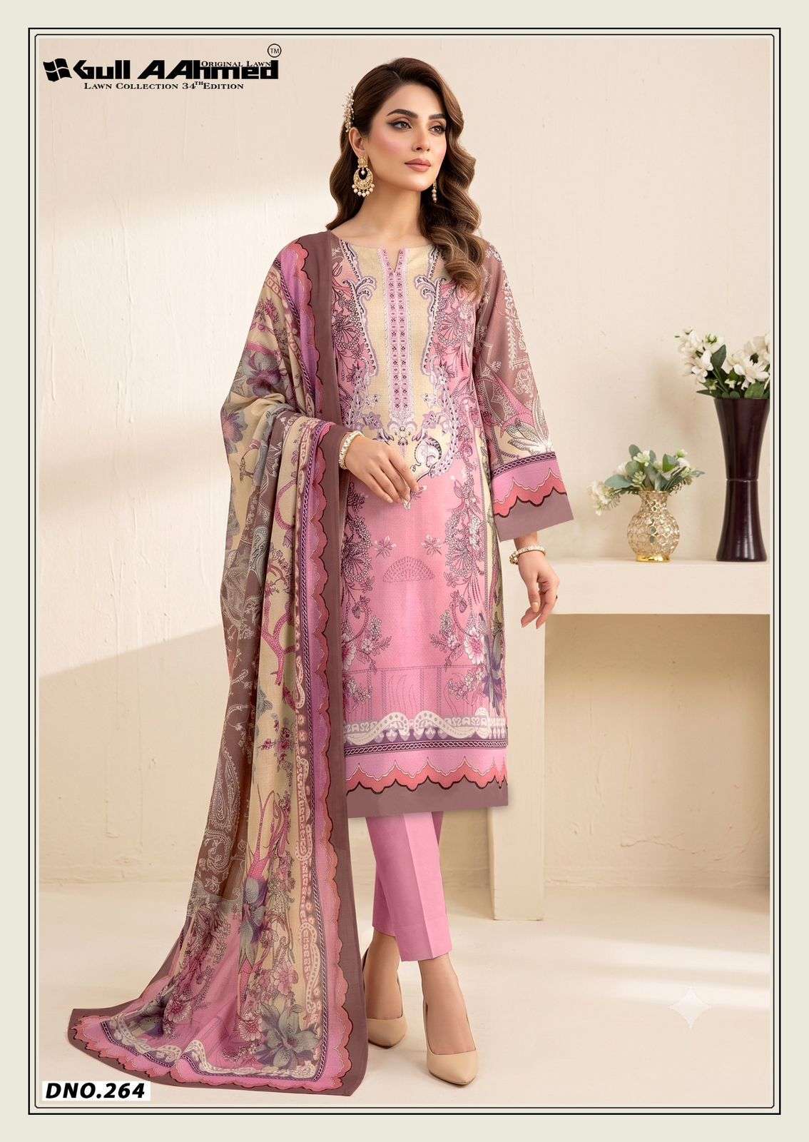 GULL AAHMED LAWN COLLECTION VOL 34 COTTON DIGITAL PRINTS SALWAR SUIT