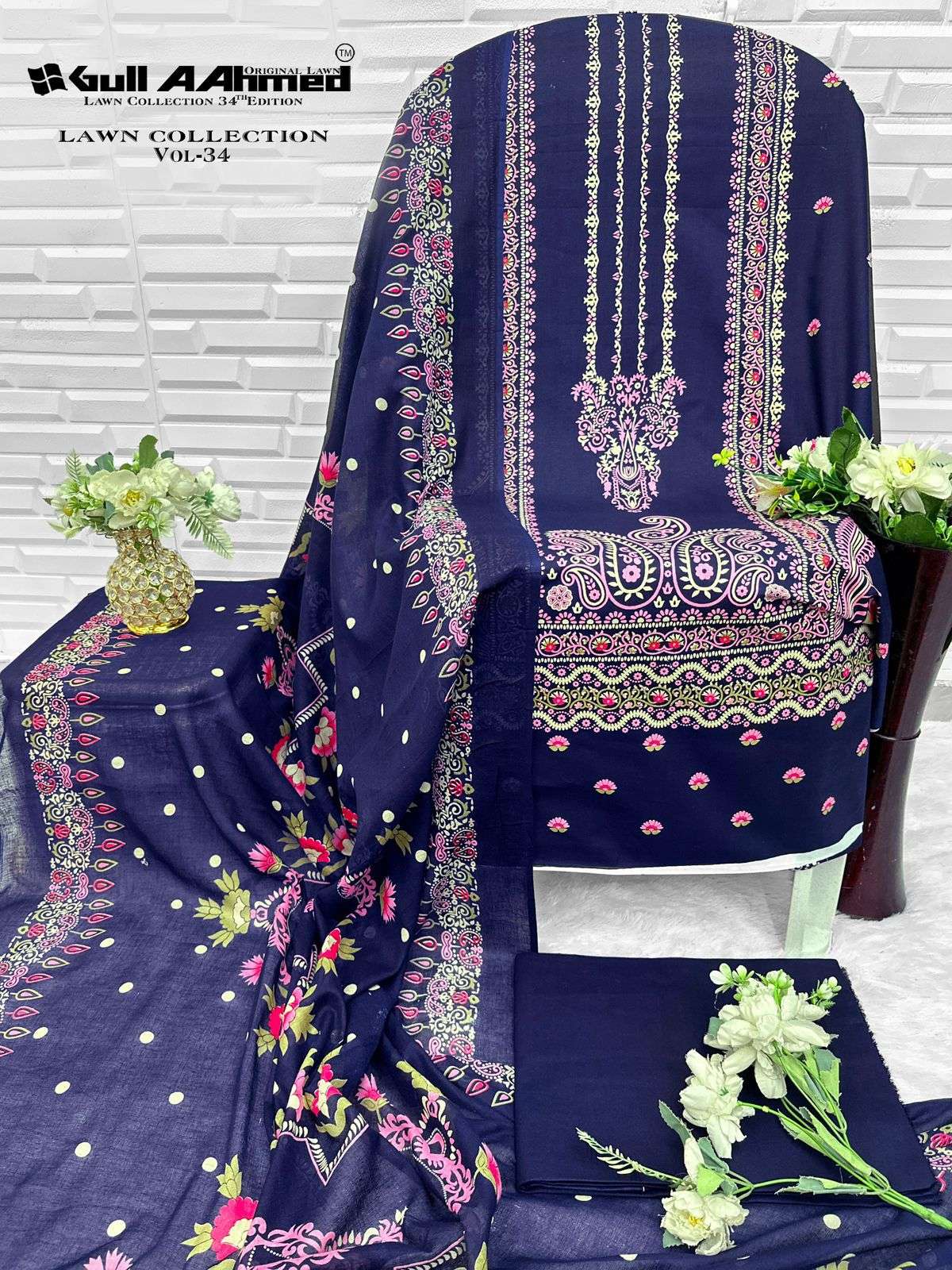 GULL AAHMED LAWN COLLECTION VOL 34 COTTON DIGITAL PRINTS SALWAR SUIT