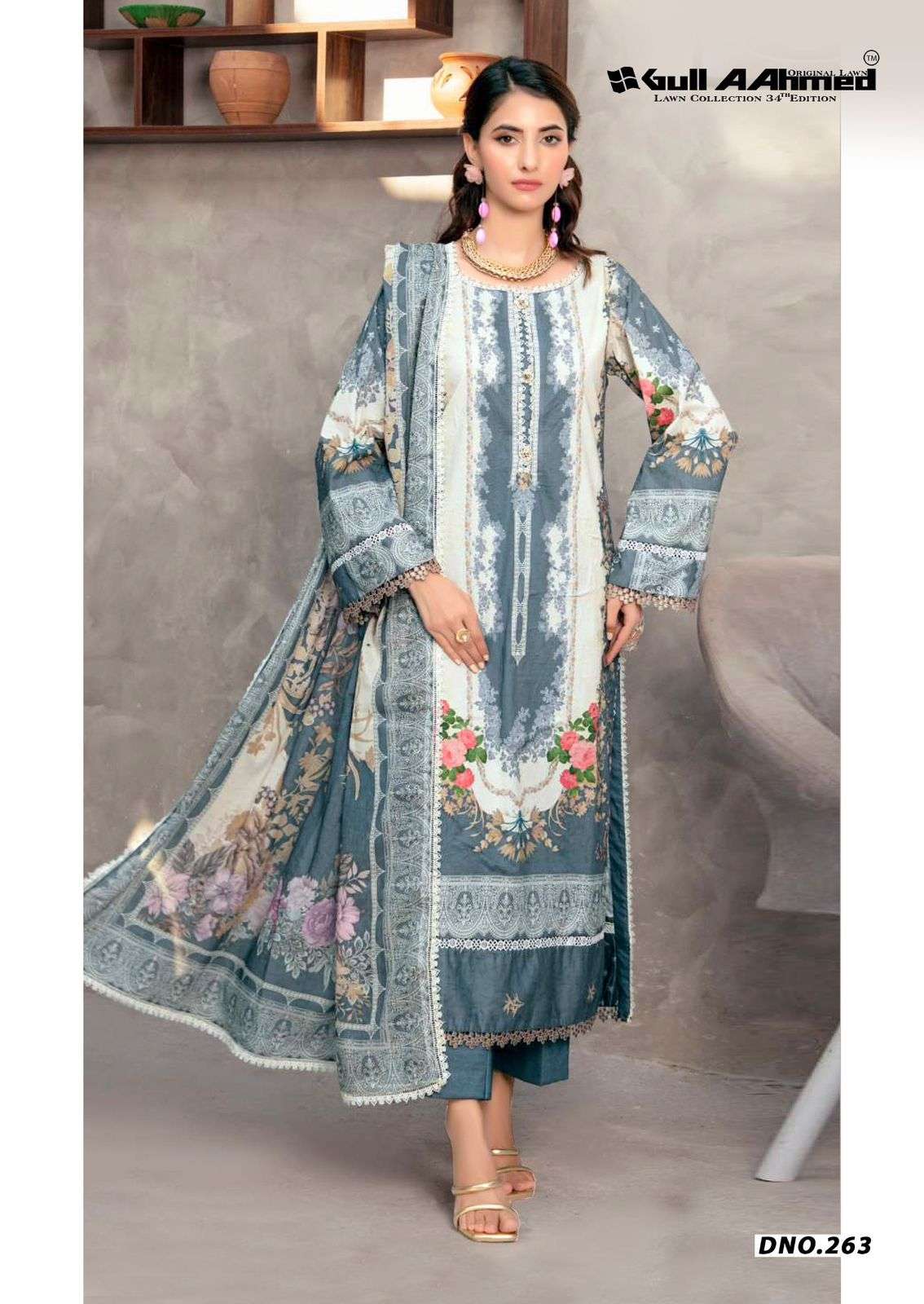 GULL AAHMED LAWN COLLECTION VOL 34 COTTON DIGITAL PRINTS SALWAR SUIT