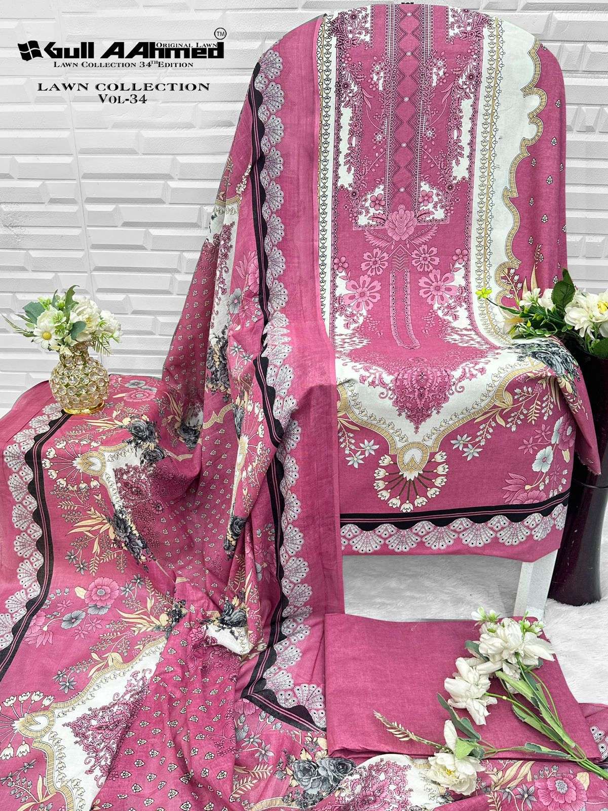 GULL AAHMED LAWN COLLECTION VOL 34 COTTON DIGITAL PRINTS SALWAR SUIT