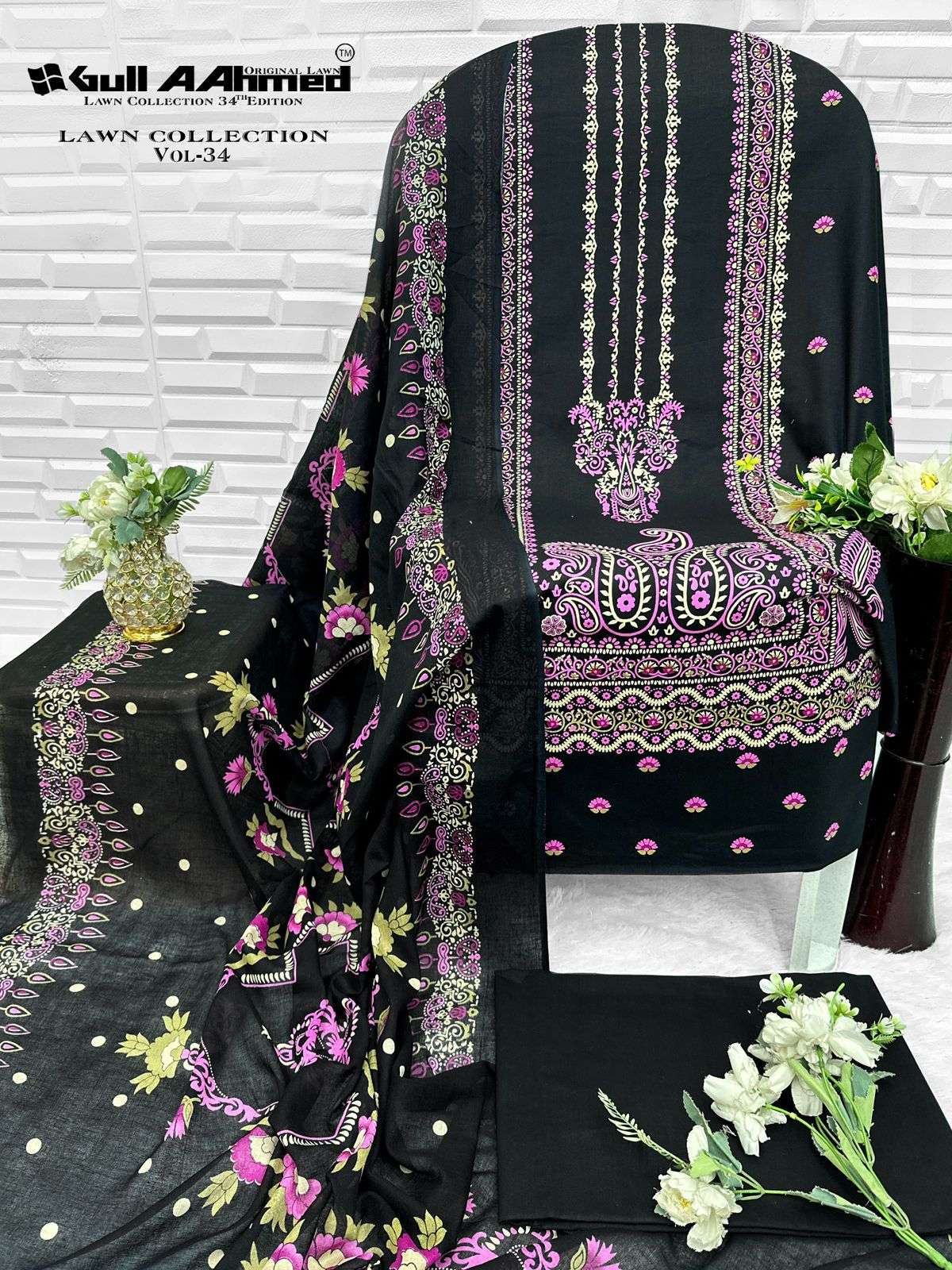 GULL AAHMED LAWN COLLECTION VOL 34 COTTON DIGITAL PRINTS SALWAR SUIT