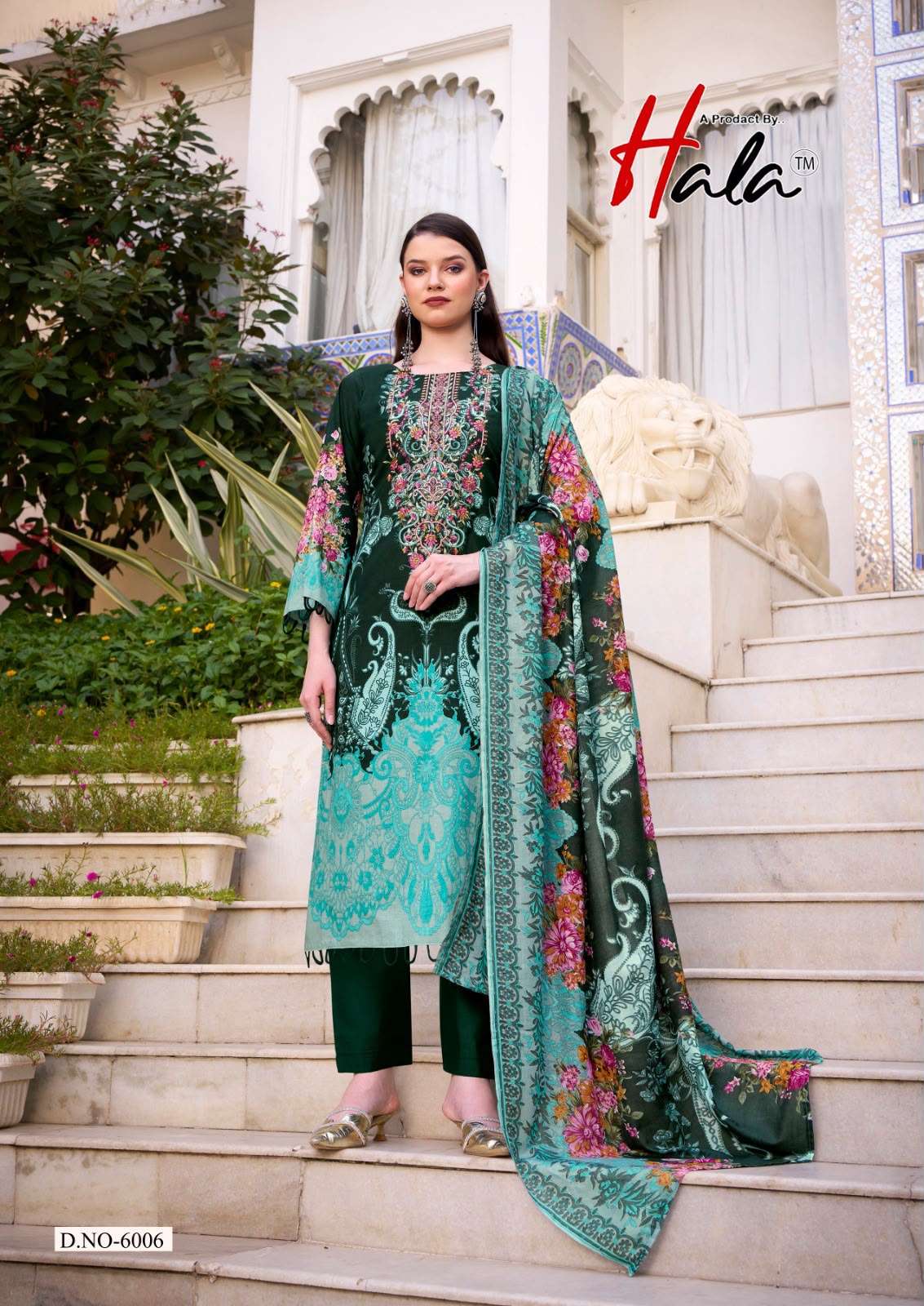 HALA AAYAT VOL 6 COTTON DIGITAL STYLE PRINT WITH FANCY WORK SUIT
