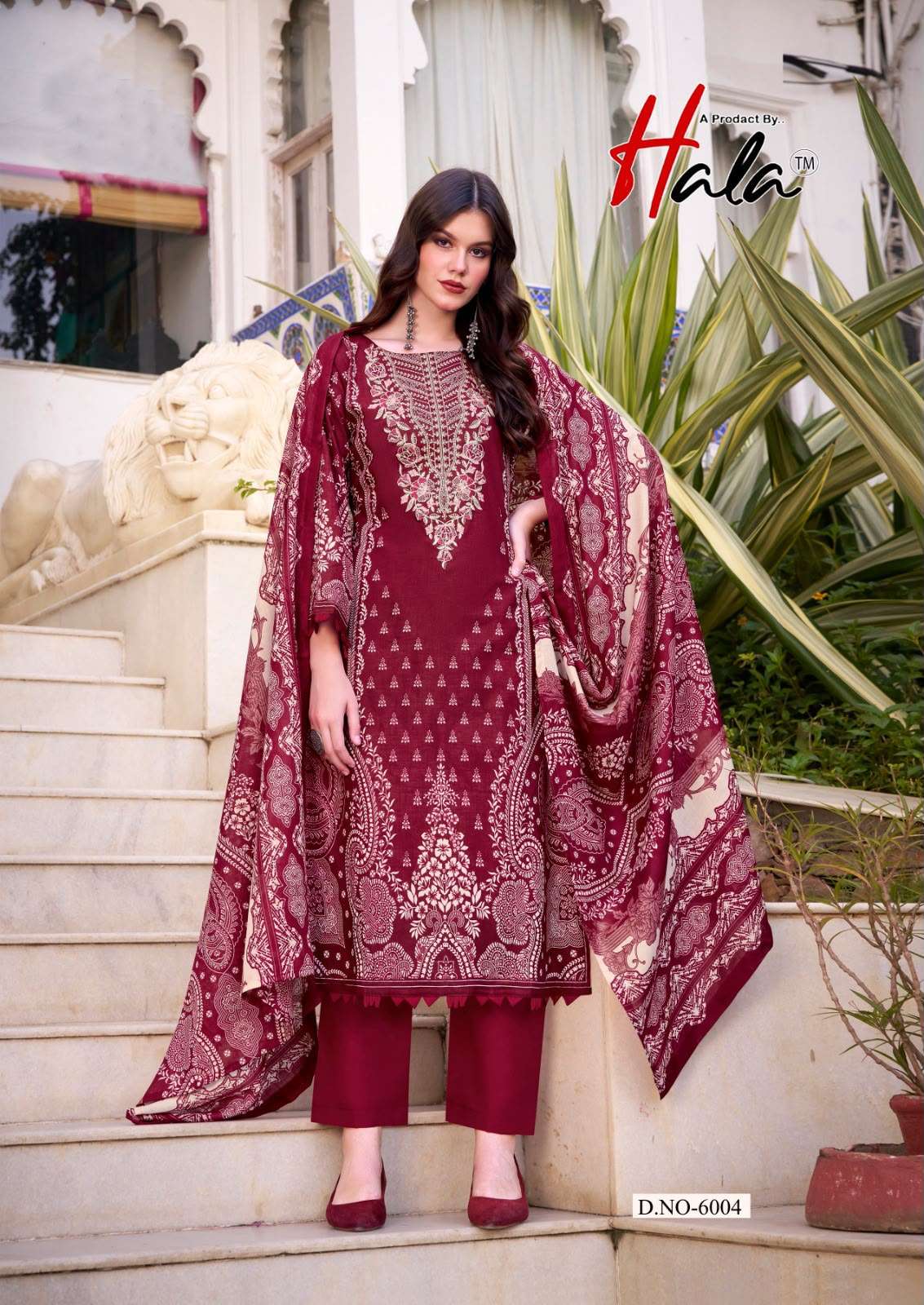 HALA AAYAT VOL 6 COTTON DIGITAL STYLE PRINT WITH FANCY WORK SUIT