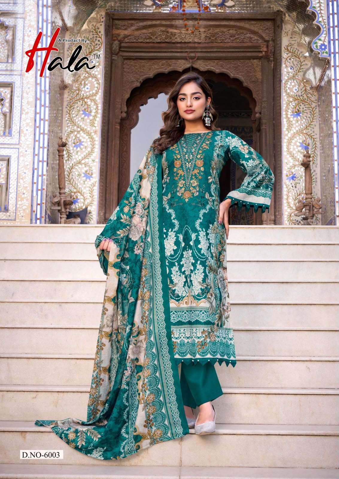 HALA AAYAT VOL 6 COTTON DIGITAL STYLE PRINT WITH FANCY WORK SUIT
