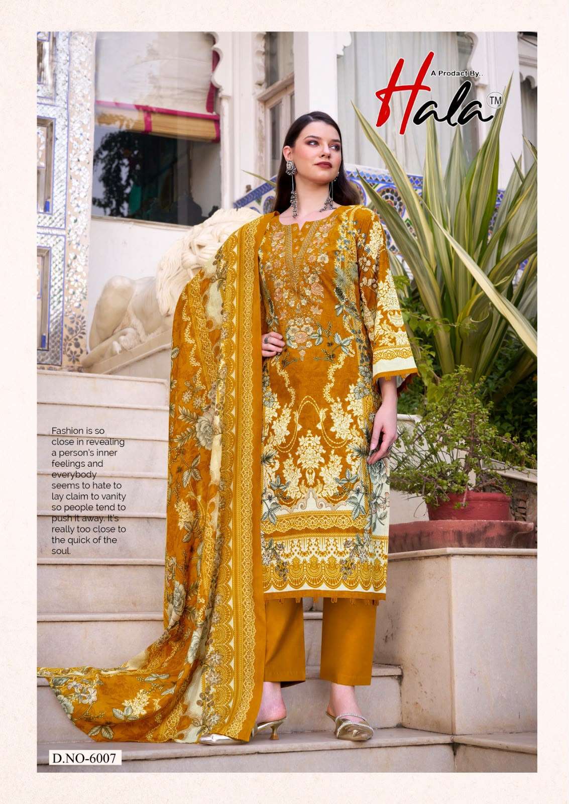 HALA AAYAT VOL 6 COTTON DIGITAL STYLE PRINT WITH FANCY WORK SUIT