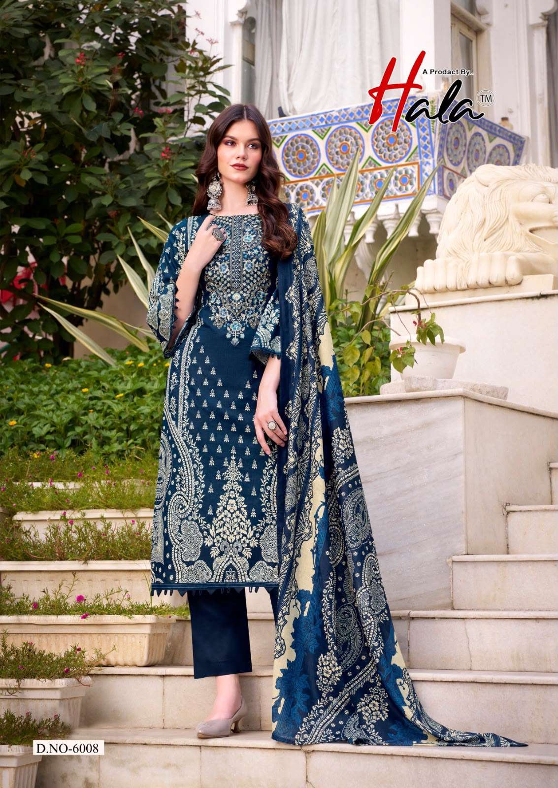 HALA AAYAT VOL 6 COTTON DIGITAL STYLE PRINT WITH FANCY WORK SUIT
